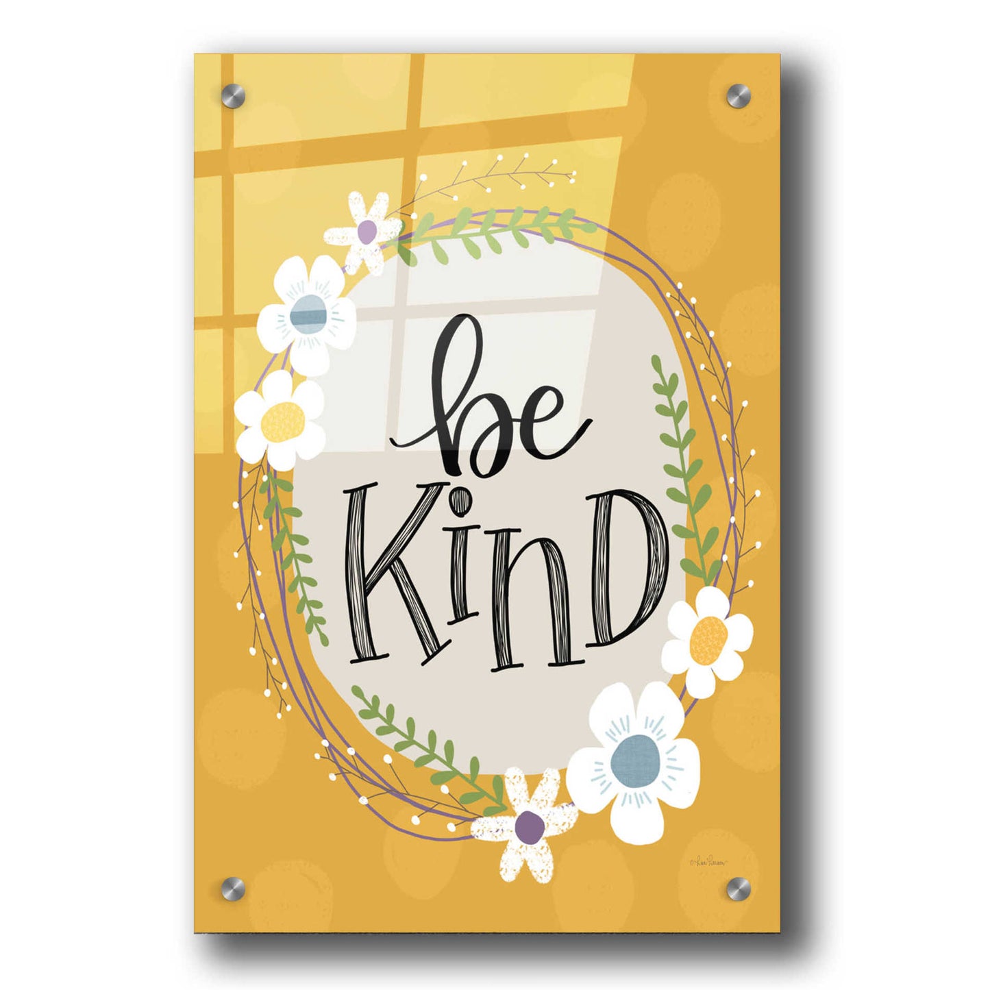 Epic Art 'Be Kind' by Lisa Larson, Acrylic Glass Wall Art,24x36