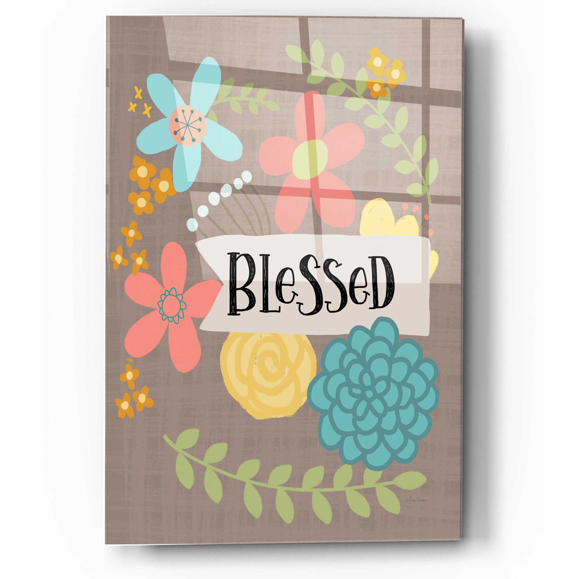 Epic Art 'Blessed' by Lisa Larson, Acrylic Glass Wall Art,12x16