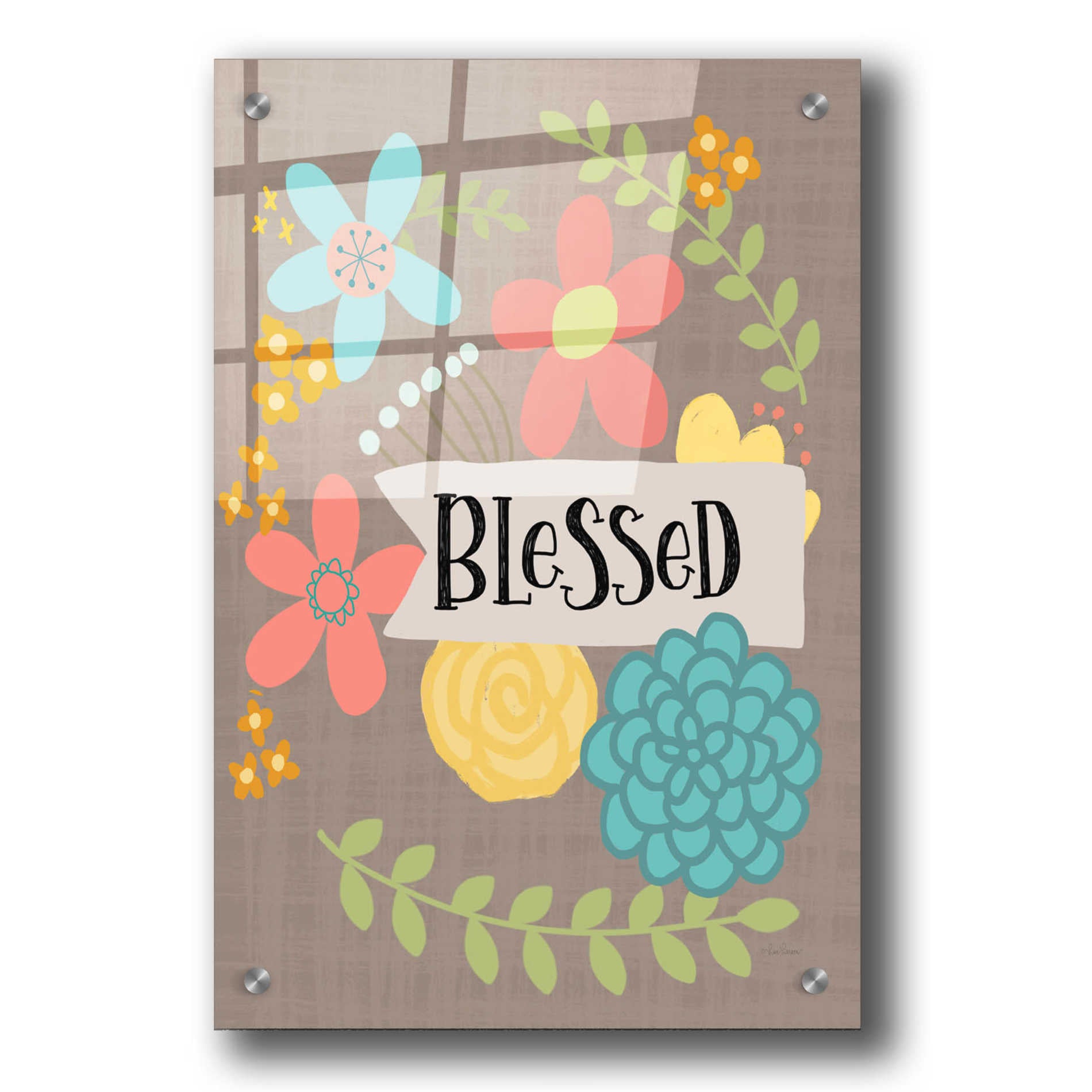 Epic Art 'Blessed' by Lisa Larson, Acrylic Glass Wall Art,24x36
