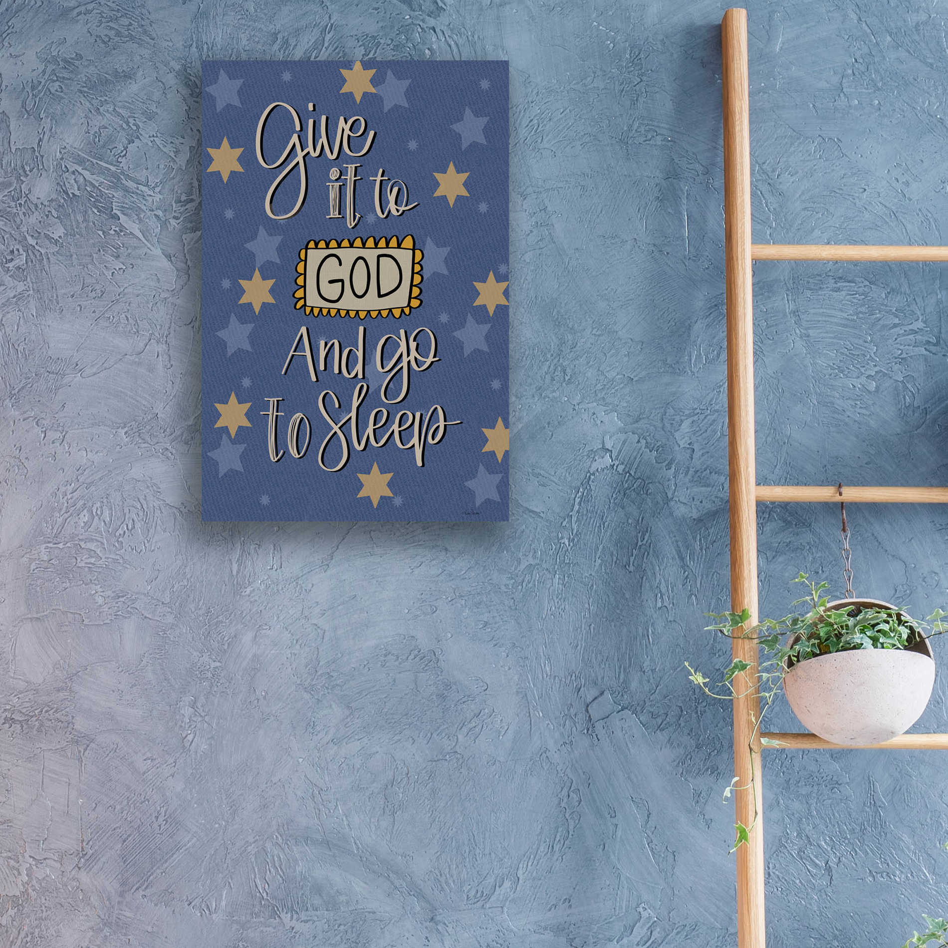 Epic Art 'Give It to God And Go to Sleep' by Lisa Larson, Acrylic Glass Wall Art,16x24