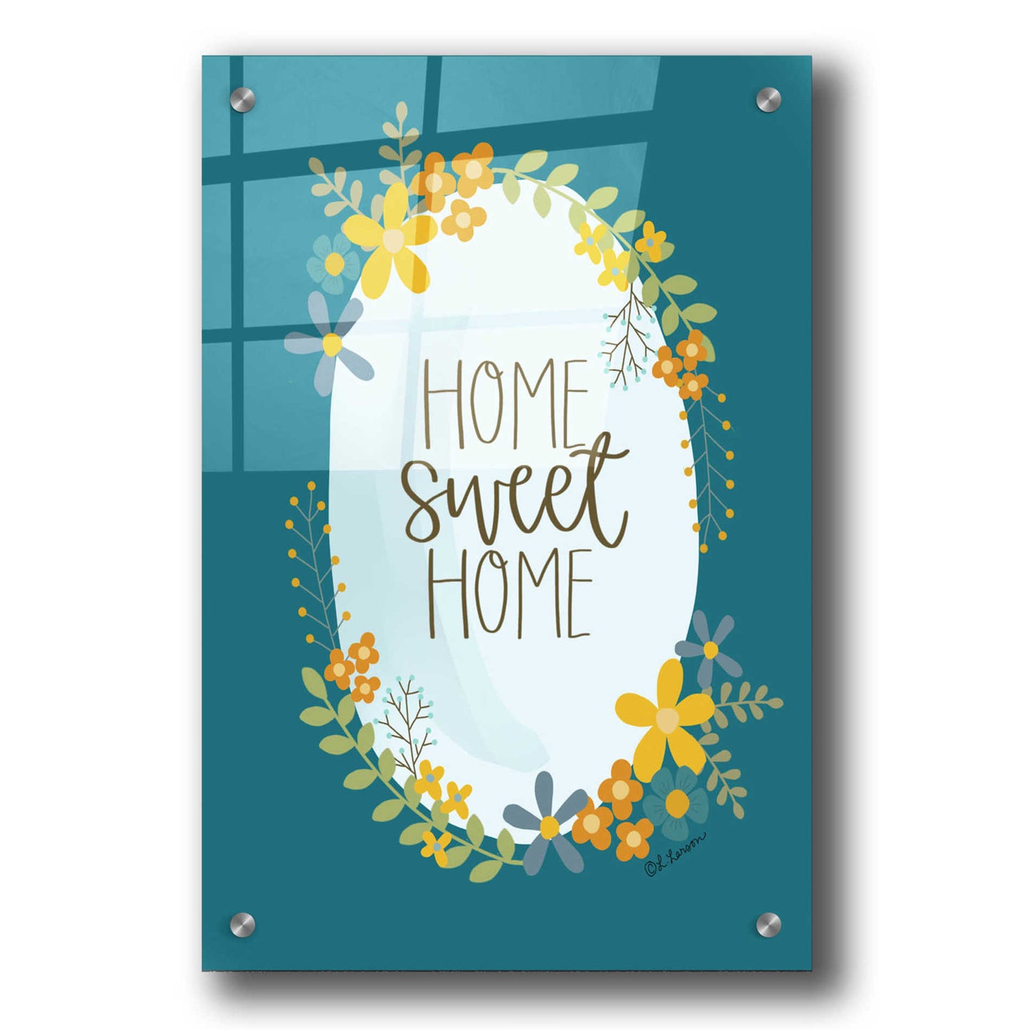 Epic Art 'Home Sweet Home' by Lisa Larson, Acrylic Glass Wall Art,24x36