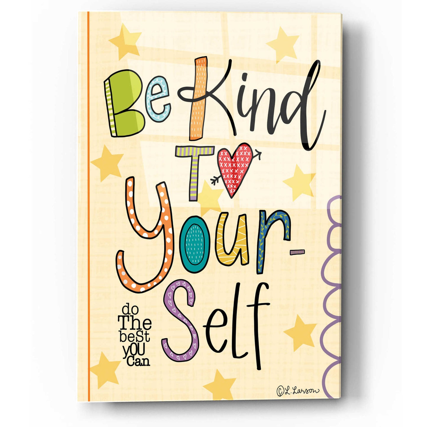 Epic Art 'Be Kind to Yourself' by Lisa Larson, Acrylic Glass Wall Art,12x16