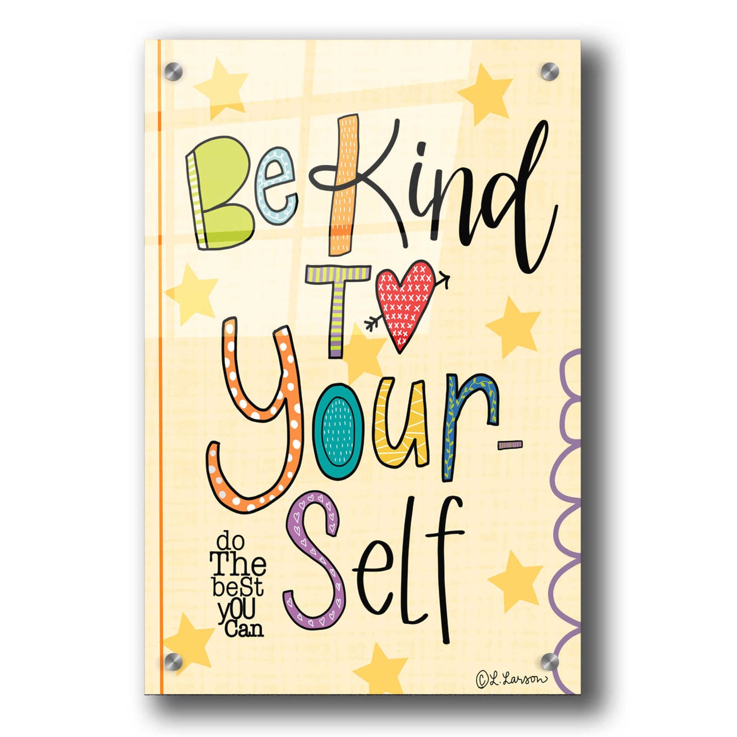 Epic Art 'Be Kind to Yourself' by Lisa Larson, Acrylic Glass Wall Art,24x36