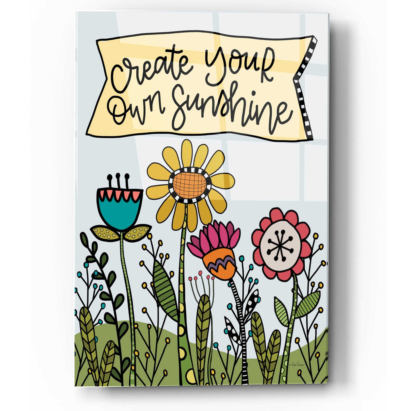 Epic Art 'Create Your Own Sunshine' by Lisa Larson, Acrylic Glass Wall Art,12x16