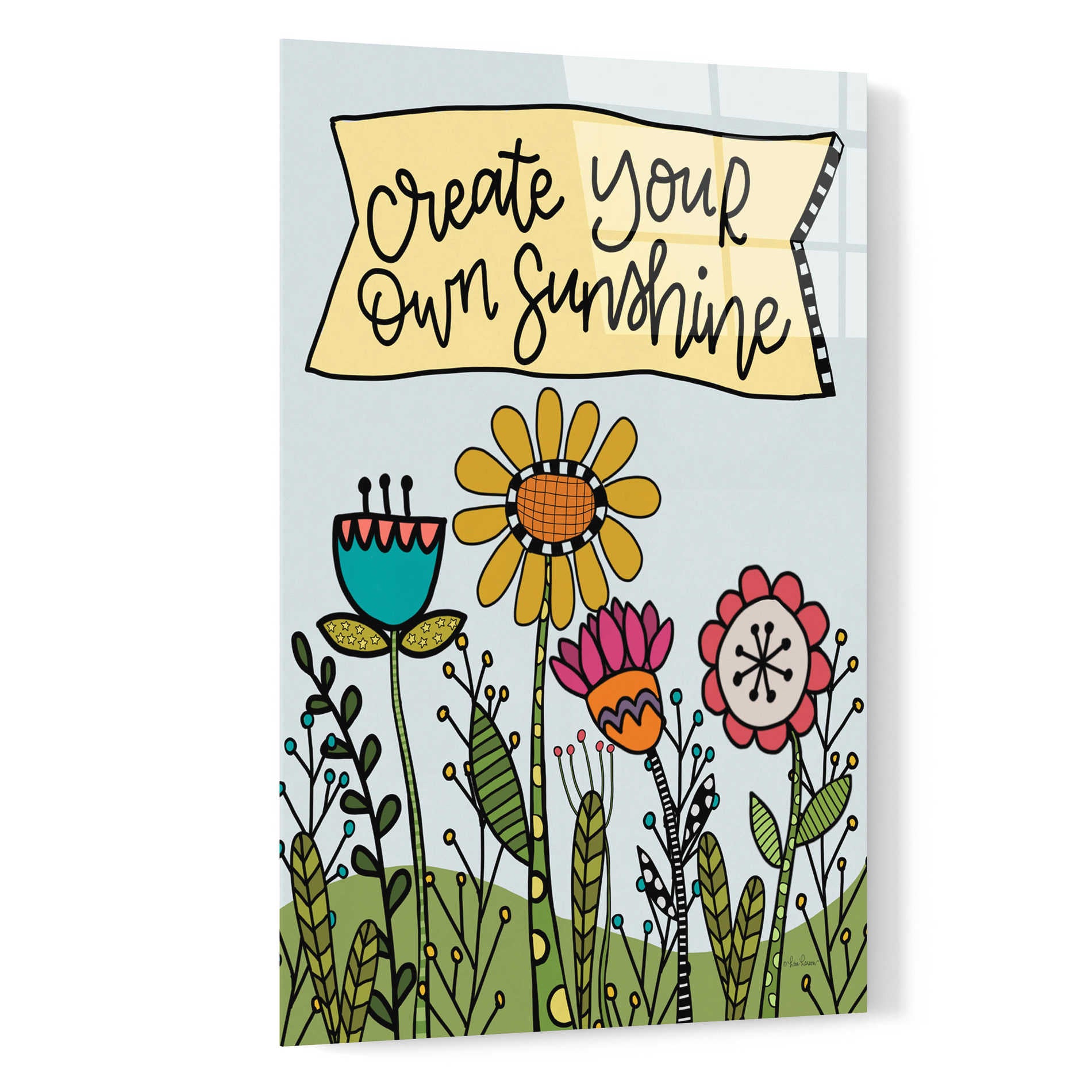 Epic Art 'Create Your Own Sunshine' by Lisa Larson, Acrylic Glass Wall Art,16x24