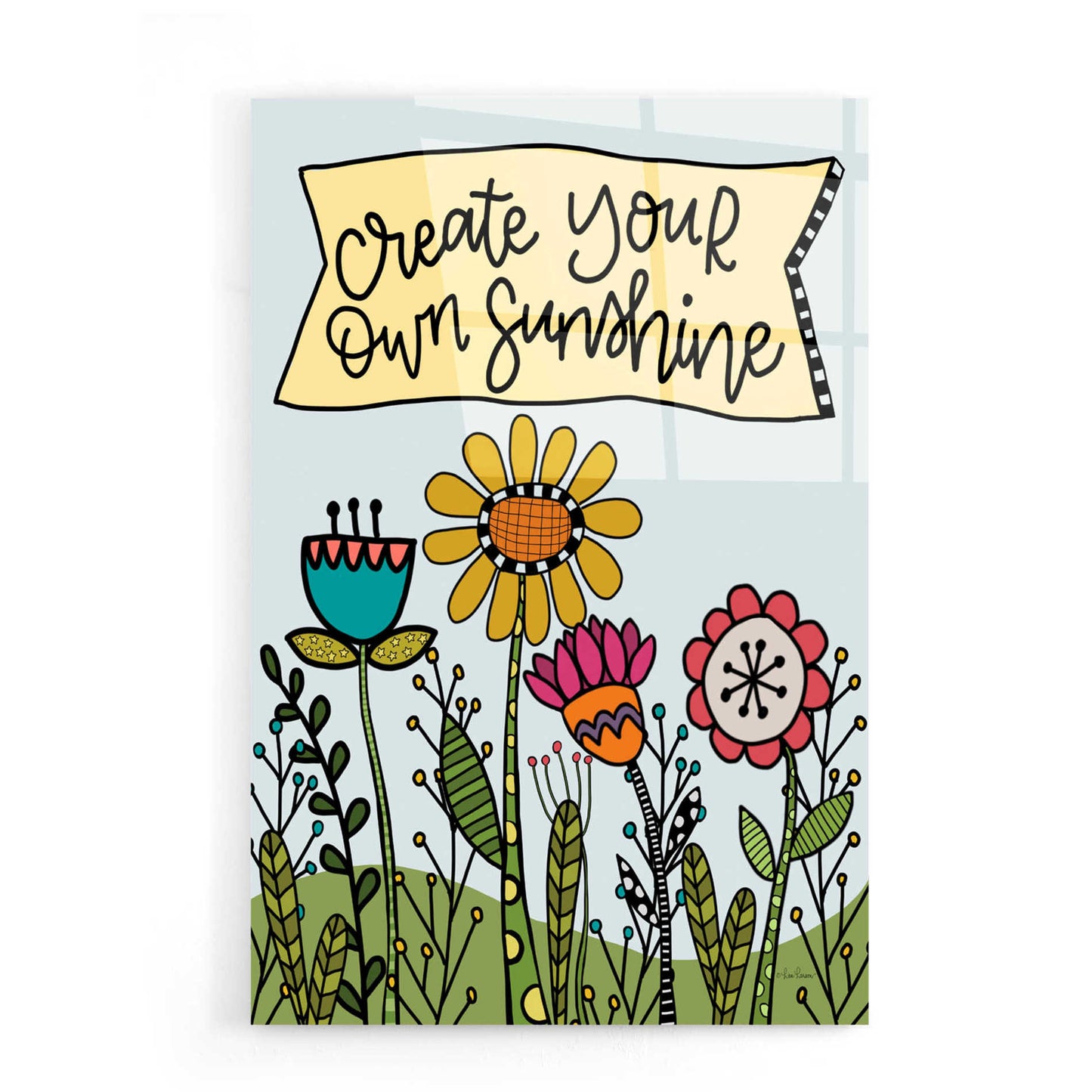 Epic Art 'Create Your Own Sunshine' by Lisa Larson, Acrylic Glass Wall Art,16x24