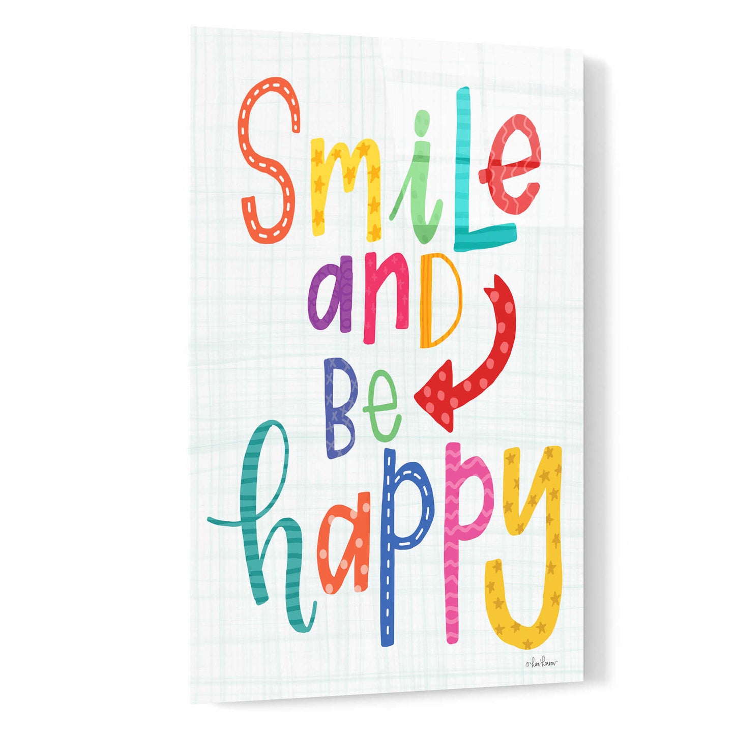 Epic Art 'Smile and Be Happy' by Lisa Larson, Acrylic Glass Wall Art,16x24