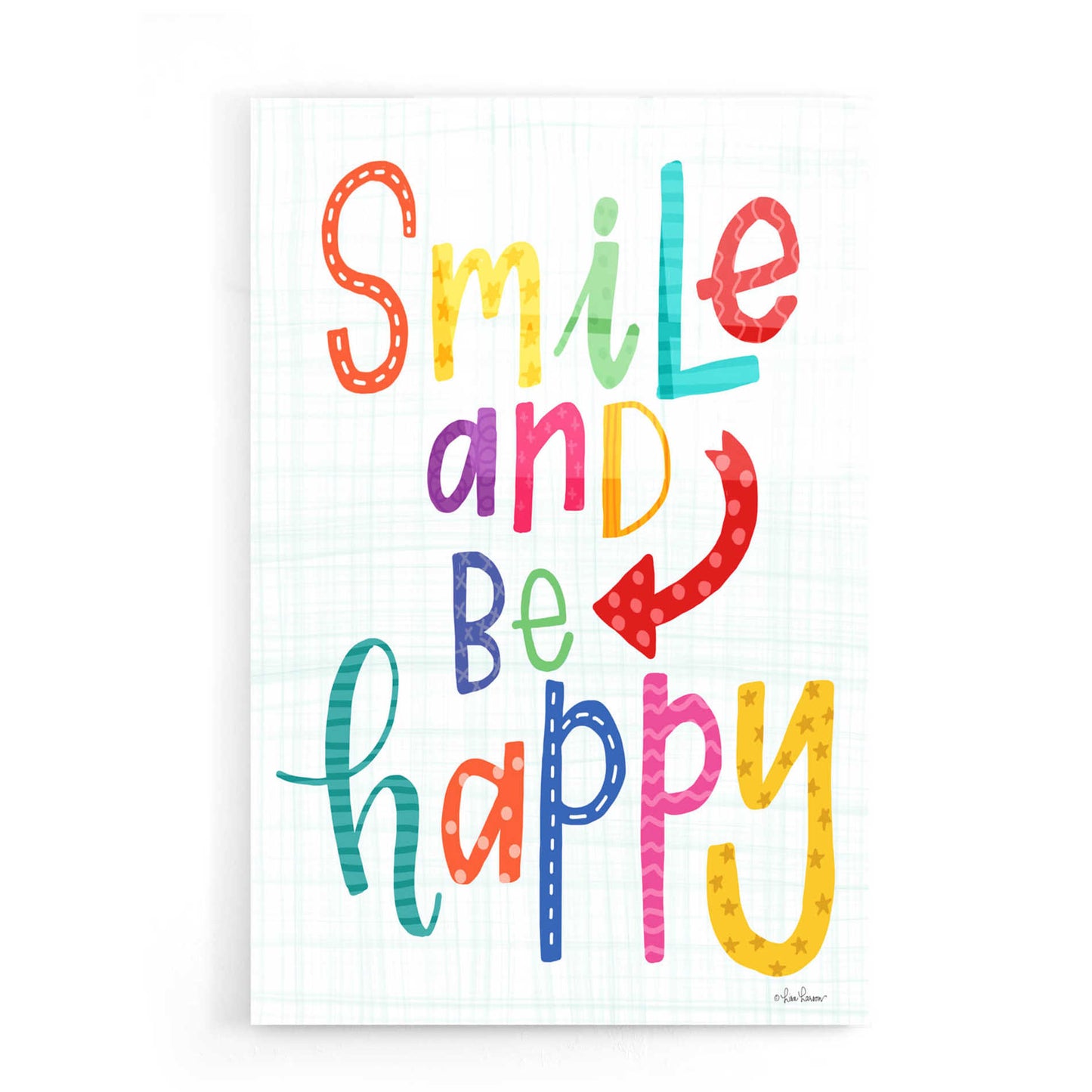 Epic Art 'Smile and Be Happy' by Lisa Larson, Acrylic Glass Wall Art,16x24