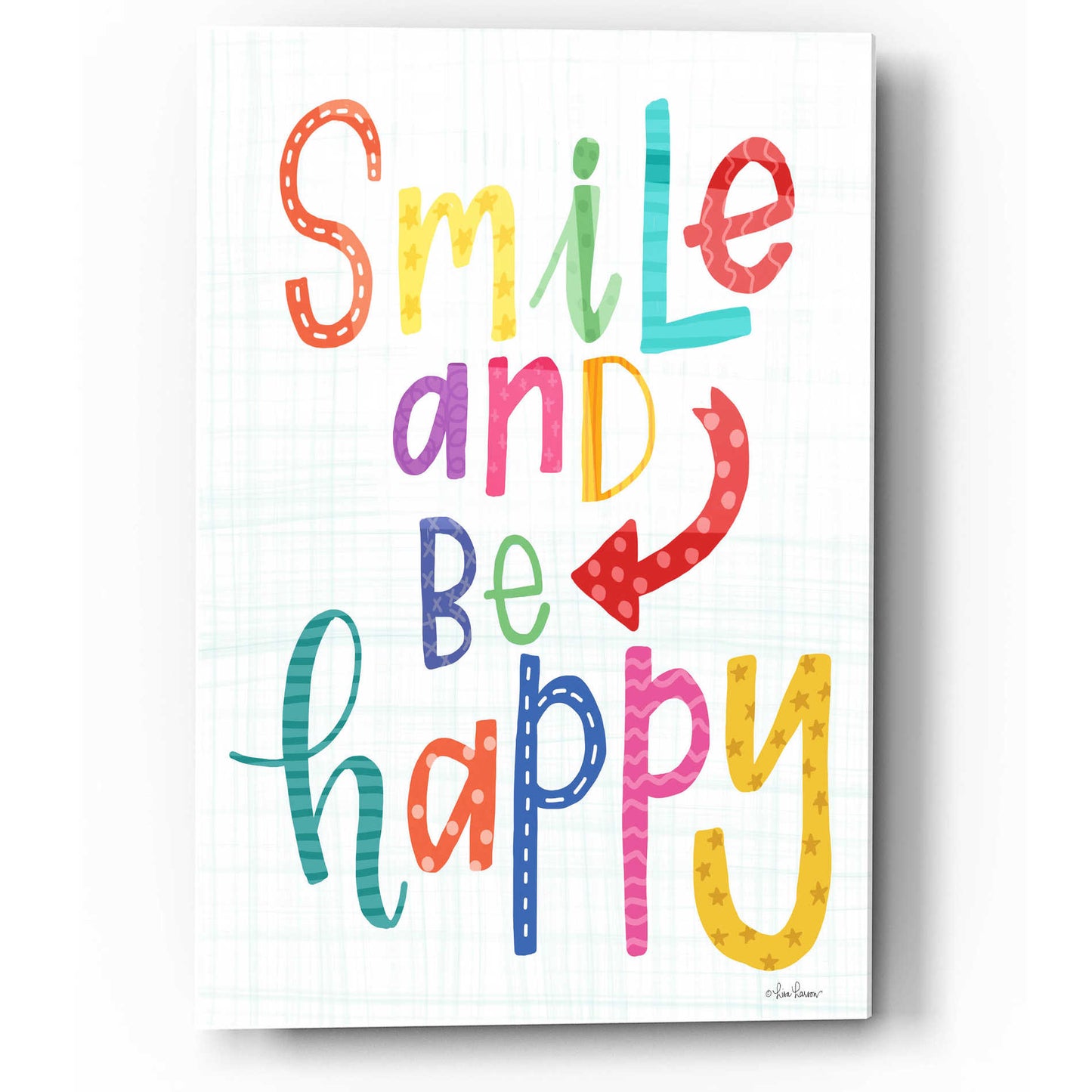 Epic Art 'Smile and Be Happy' by Lisa Larson, Acrylic Glass Wall Art