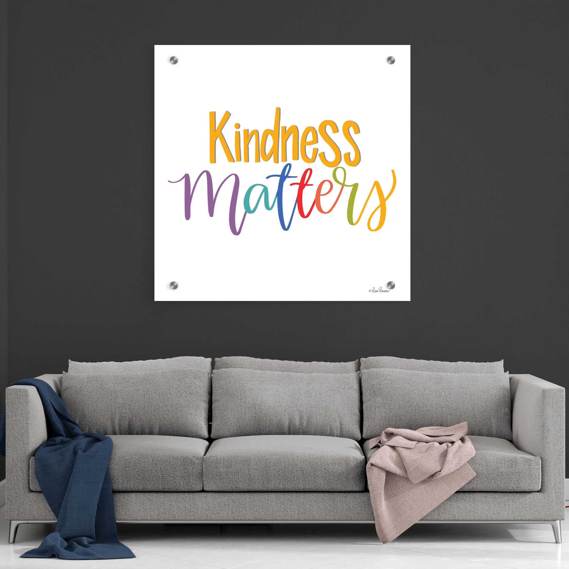 Epic Art 'Kindness Matters' by Lisa Larson, Acrylic Glass Wall Art,36x36