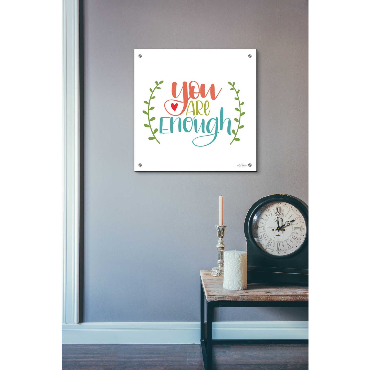 Epic Art 'You are Enough' by Lisa Larson, Acrylic Glass Wall Art,24x24