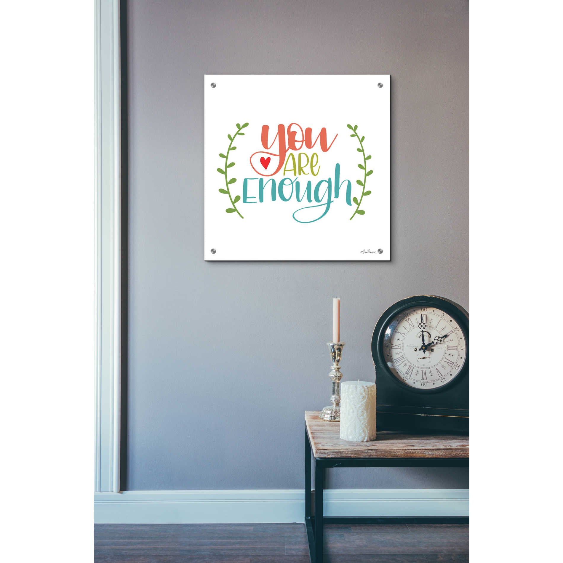 Epic Art 'You are Enough' by Lisa Larson, Acrylic Glass Wall Art,24x24