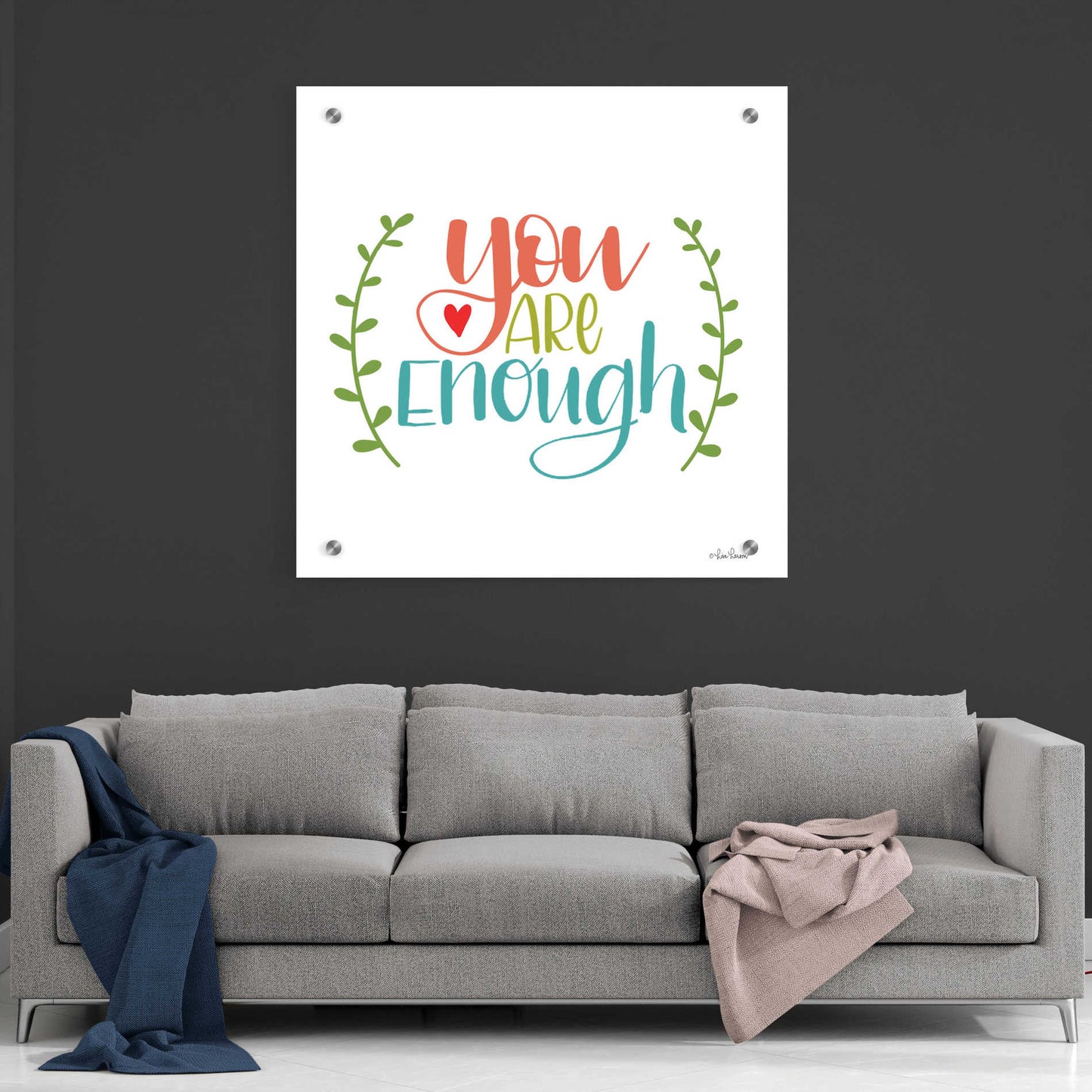 Epic Art 'You are Enough' by Lisa Larson, Acrylic Glass Wall Art,36x36