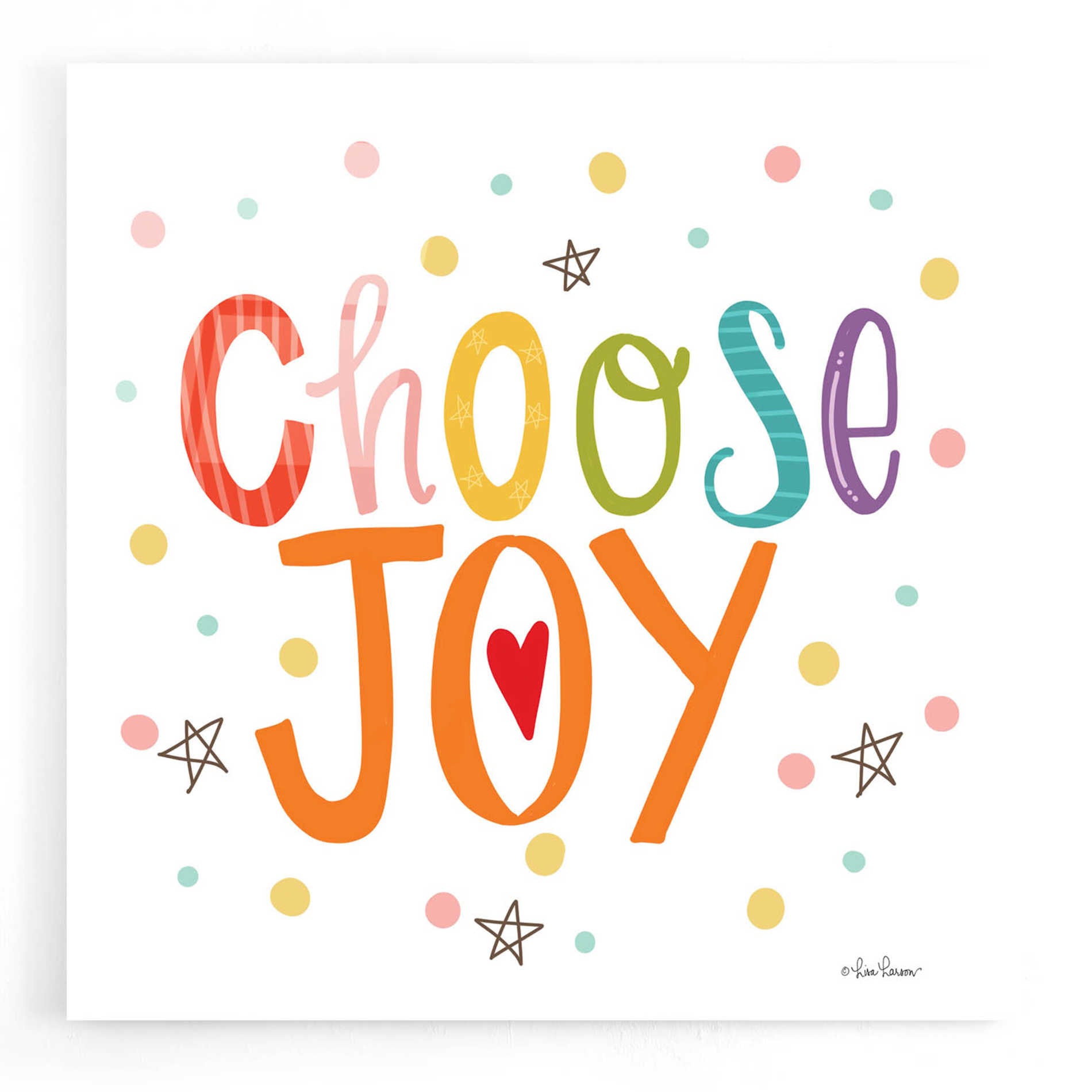 Epic Art 'Choose Joy' by Lisa Larson, Acrylic Glass Wall Art,12x12