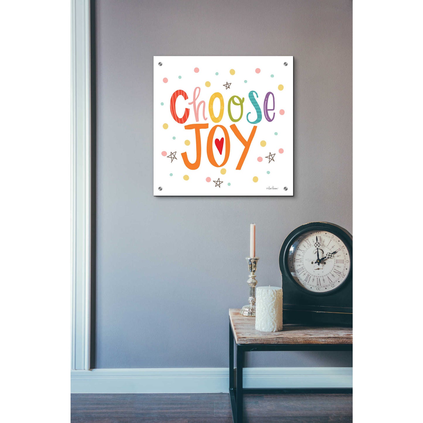 Epic Art 'Choose Joy' by Lisa Larson, Acrylic Glass Wall Art,24x24