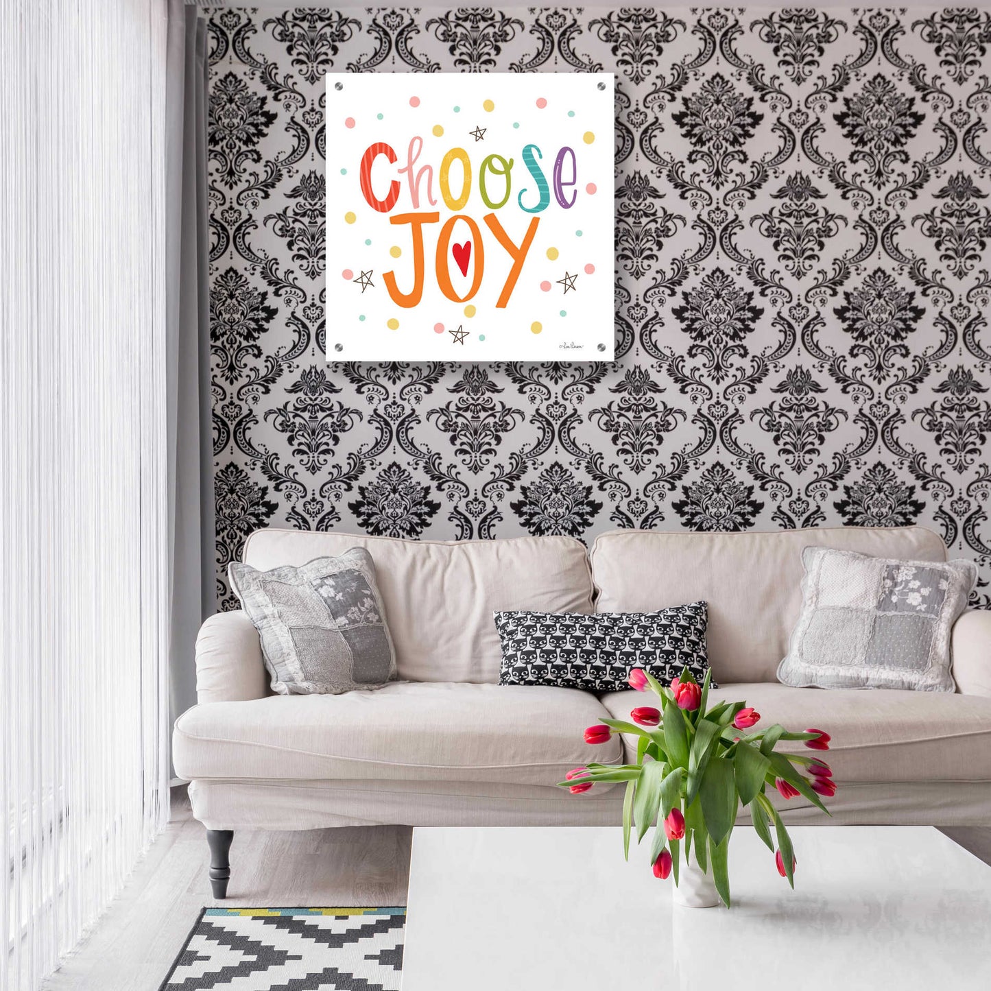 Epic Art 'Choose Joy' by Lisa Larson, Acrylic Glass Wall Art,24x24