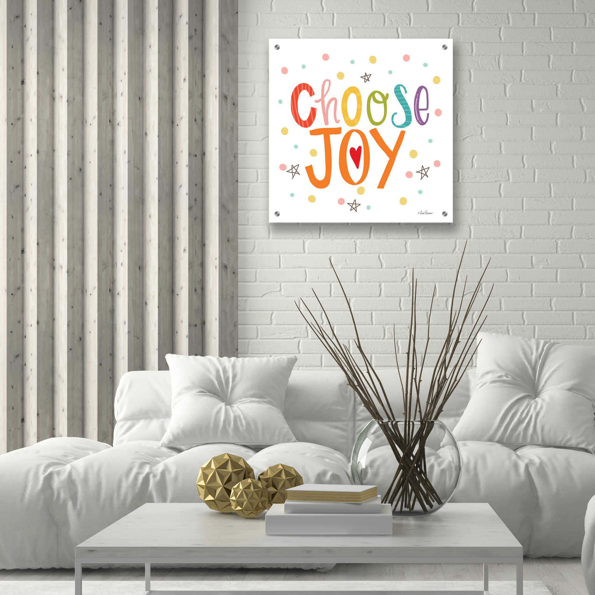 Epic Art 'Choose Joy' by Lisa Larson, Acrylic Glass Wall Art,24x24