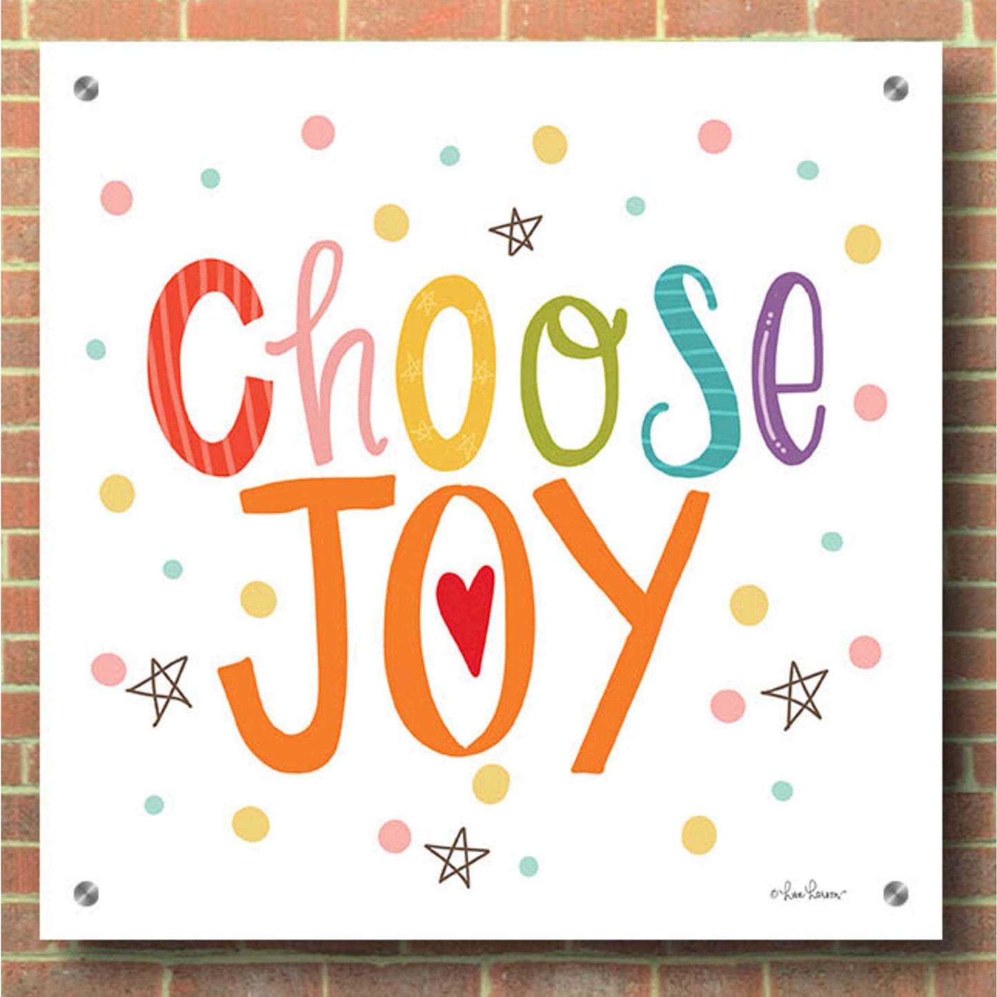 Epic Art 'Choose Joy' by Lisa Larson, Acrylic Glass Wall Art,36x36