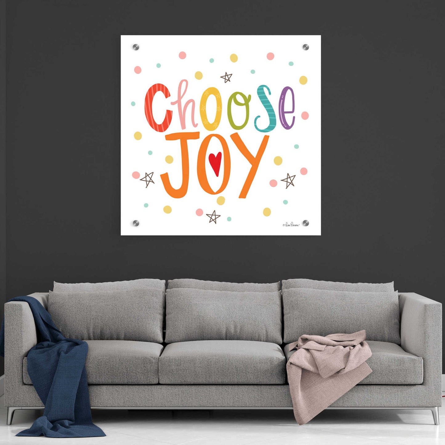 Epic Art 'Choose Joy' by Lisa Larson, Acrylic Glass Wall Art,36x36