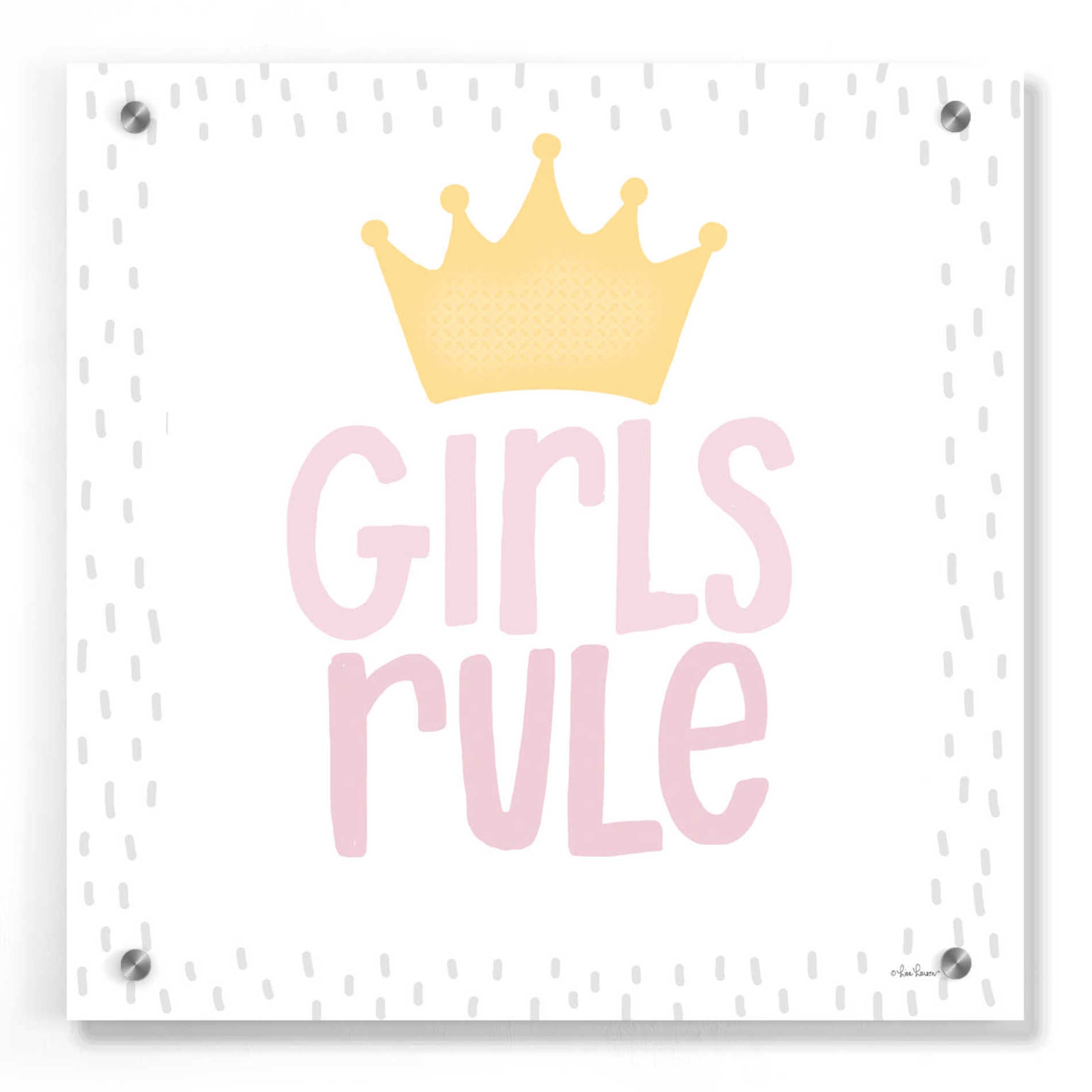 Epic Art 'Girls Rule' by Lisa Larson, Acrylic Glass Wall Art,36x36