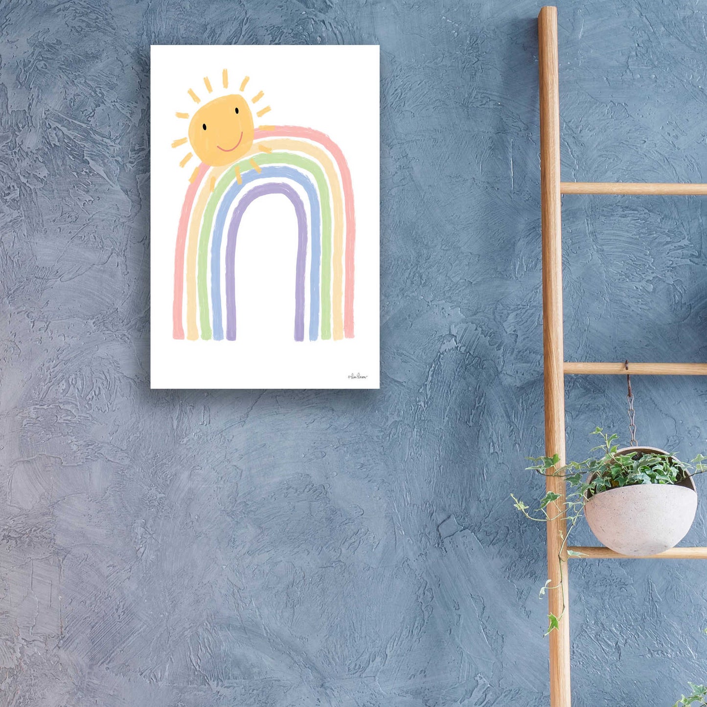 Epic Art 'Rainbow and Sun' by Lisa Larson, Acrylic Glass Wall Art,16x24