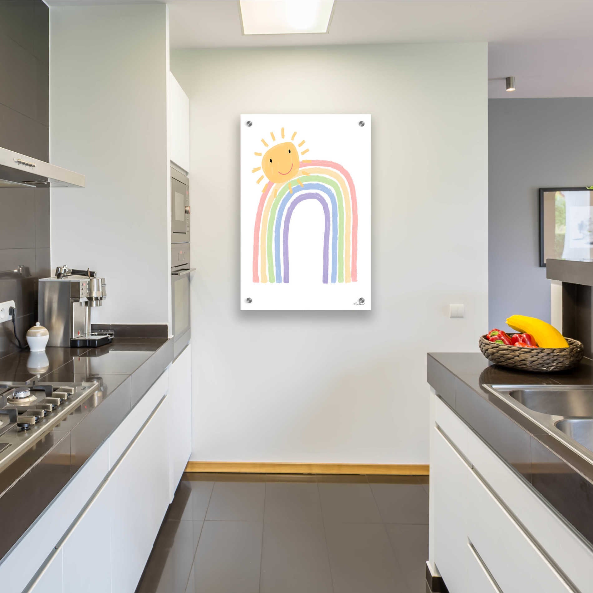 Epic Art 'Rainbow and Sun' by Lisa Larson, Acrylic Glass Wall Art,24x36