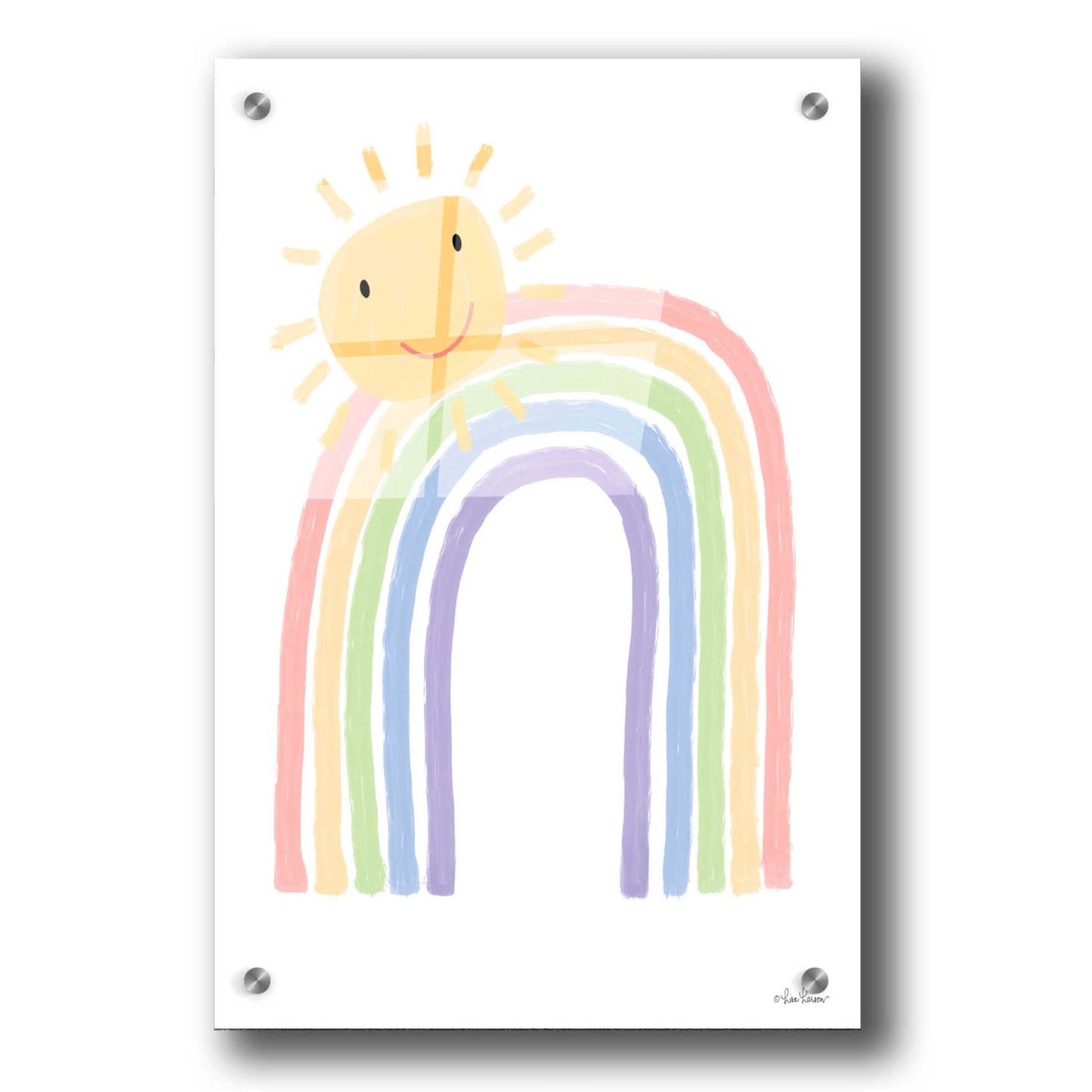 Epic Art 'Rainbow and Sun' by Lisa Larson, Acrylic Glass Wall Art,24x36