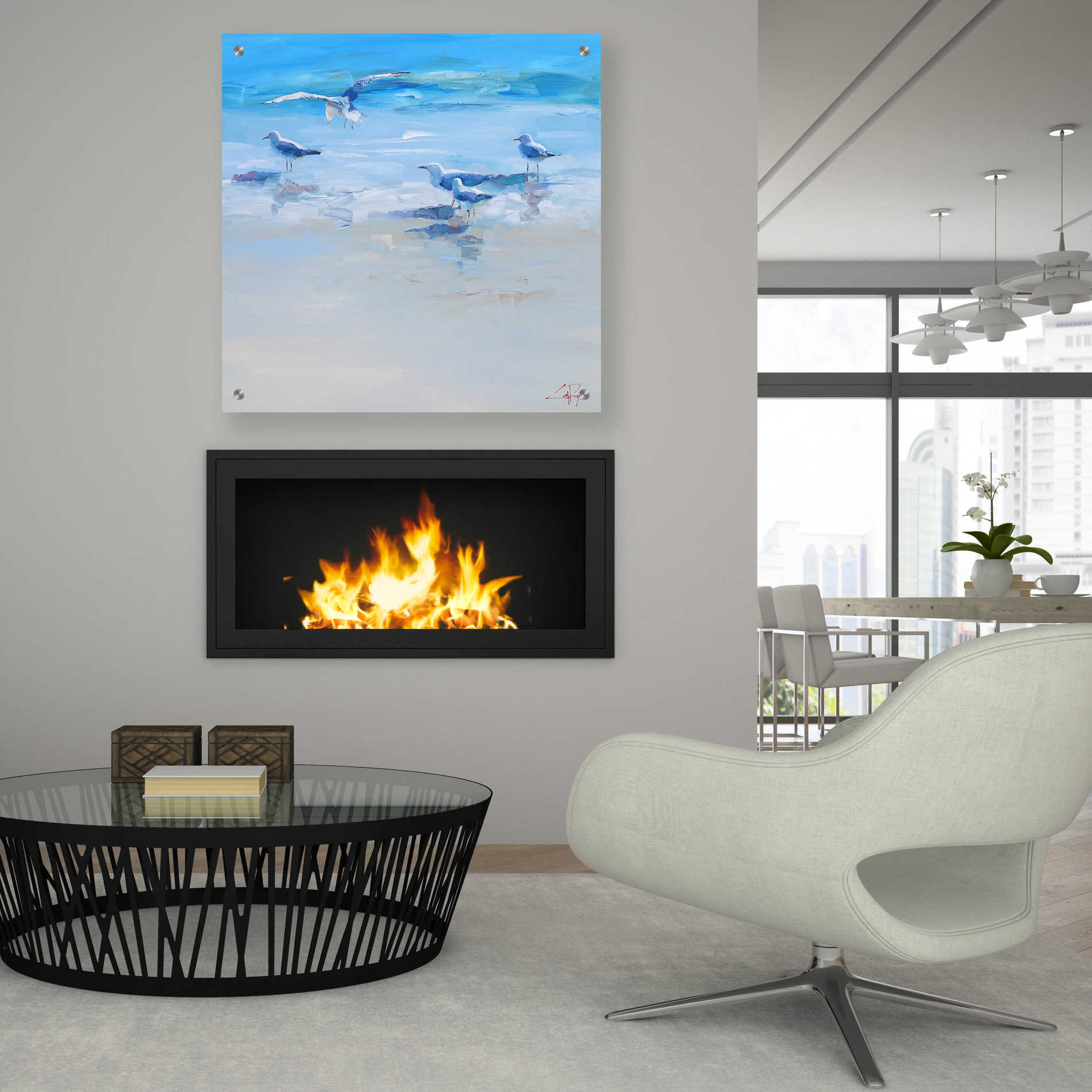 Epic Art 'Landing' by Craig Trewin Penny, Acrylic Glass Wall Art,36x36