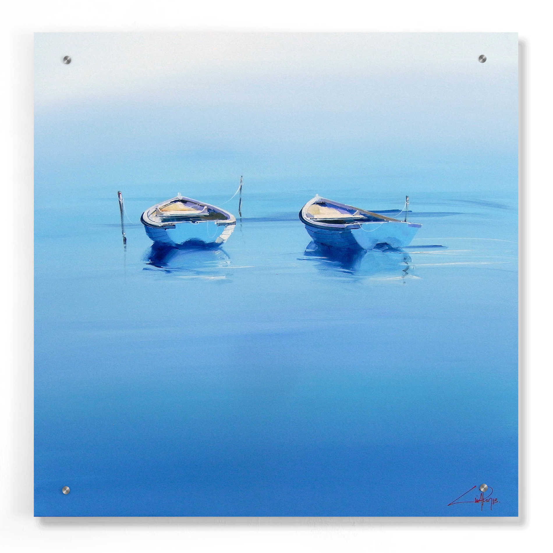 Epic Art 'Late Moorings' by Craig Trewin Penny, Acrylic Glass Wall Art,24x24