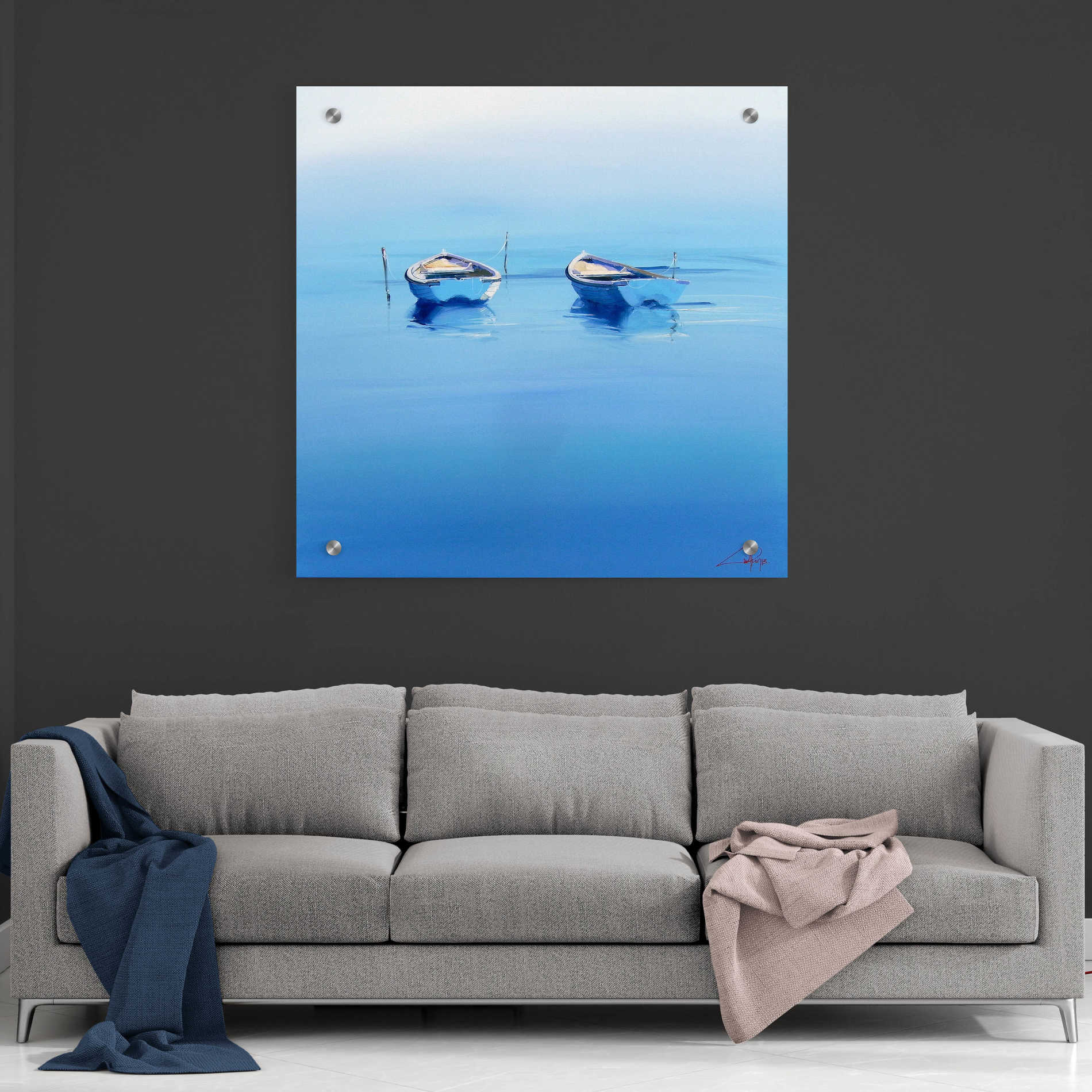 Epic Art 'Late Moorings' by Craig Trewin Penny, Acrylic Glass Wall Art,36x36