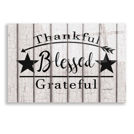 Epic Art 'Blessed Thankful Grateful' by Linda Spivey, Acrylic Glass Wall Art