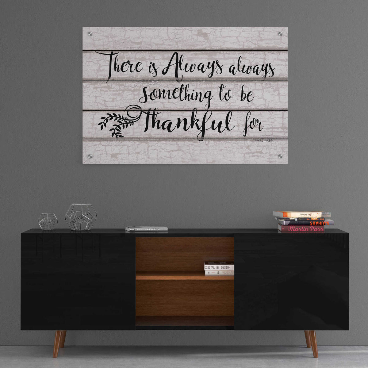 Epic Art 'Always Thankful' by Linda Spivey, Acrylic Glass Wall Art,36x24