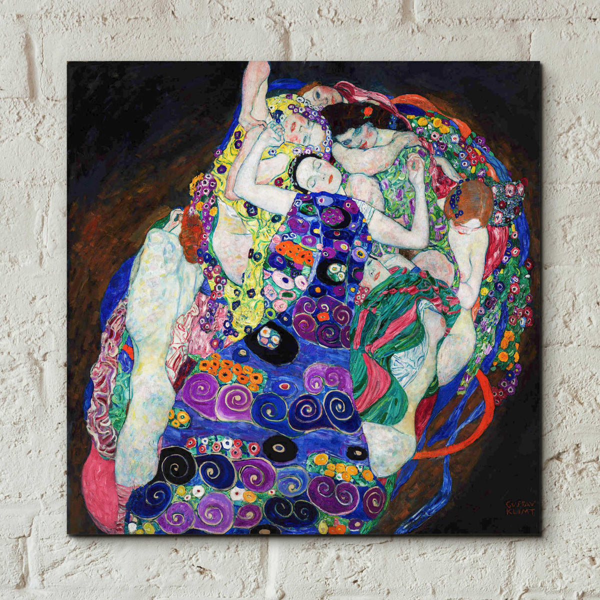 Epic Art 'The Virgin' by Gustav Klimt, Acrylic Glass Wall Art,12x12