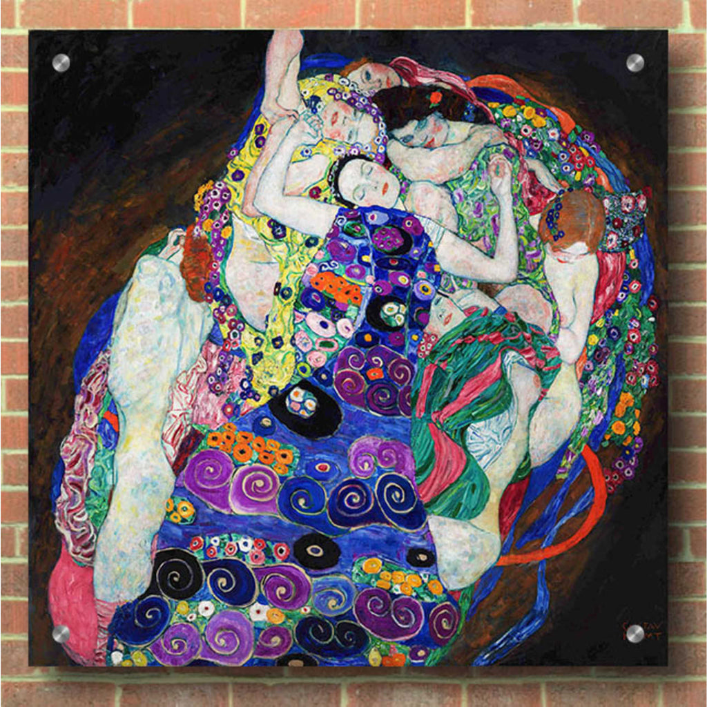 Epic Art 'The Virgin' by Gustav Klimt, Acrylic Glass Wall Art,36x36