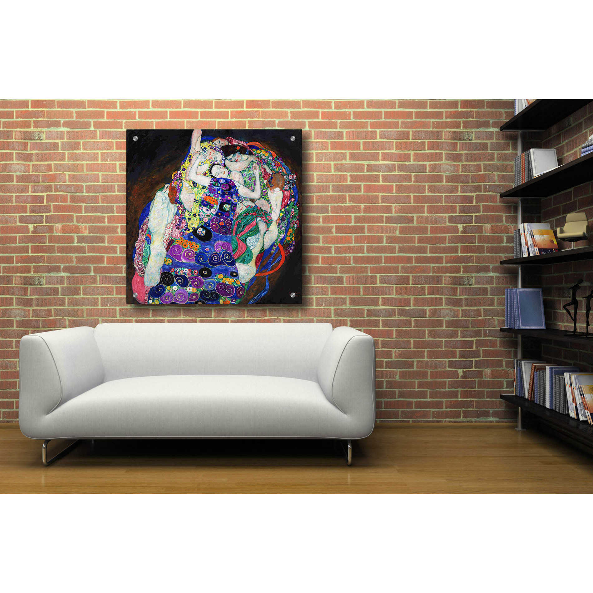 Epic Art 'The Virgin' by Gustav Klimt, Acrylic Glass Wall Art,36x36