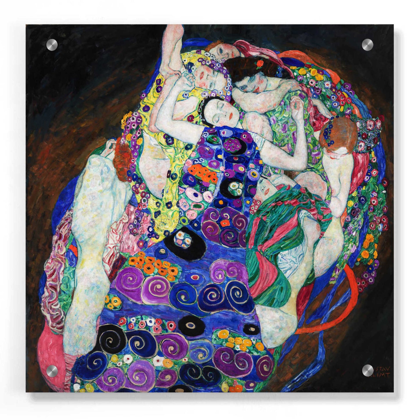 Epic Art 'The Virgin' by Gustav Klimt, Acrylic Glass Wall Art,36x36