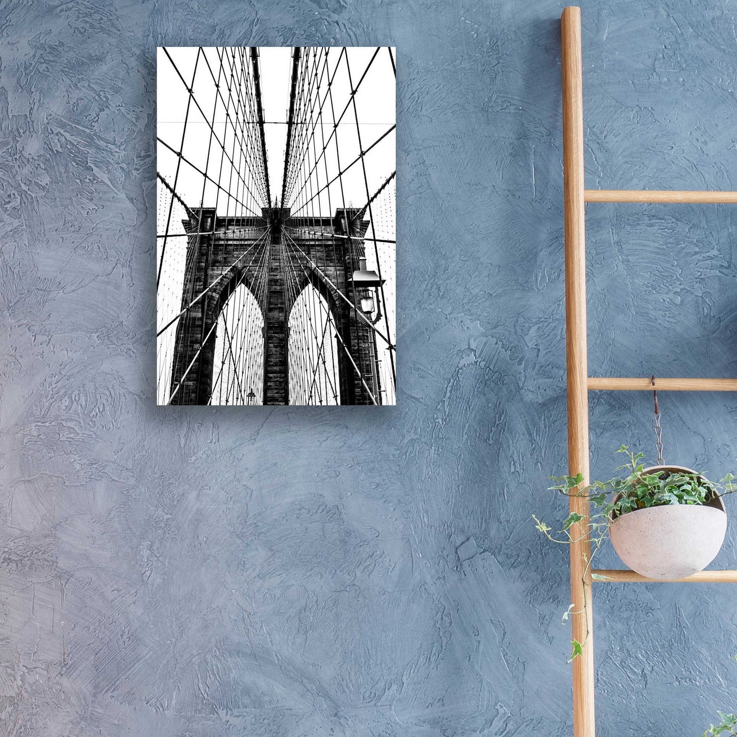 Epic Art 'Brooklyn Bridge Web Vertical' by Nicklas Gustafsson Acrylic Glass Wall Art,16x24