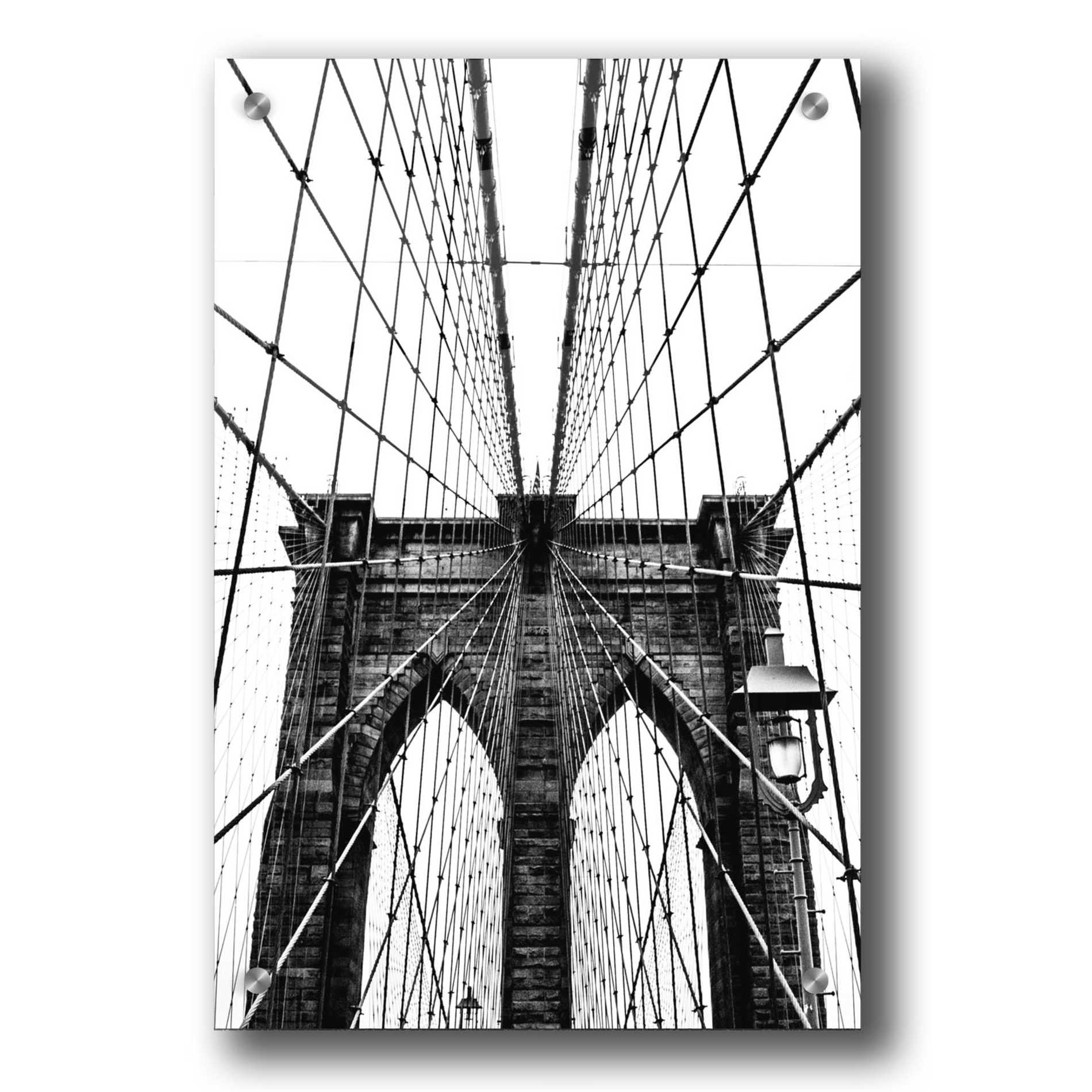 Epic Art 'Brooklyn Bridge Web Vertical' by Nicklas Gustafsson Acrylic Glass Wall Art,24x36