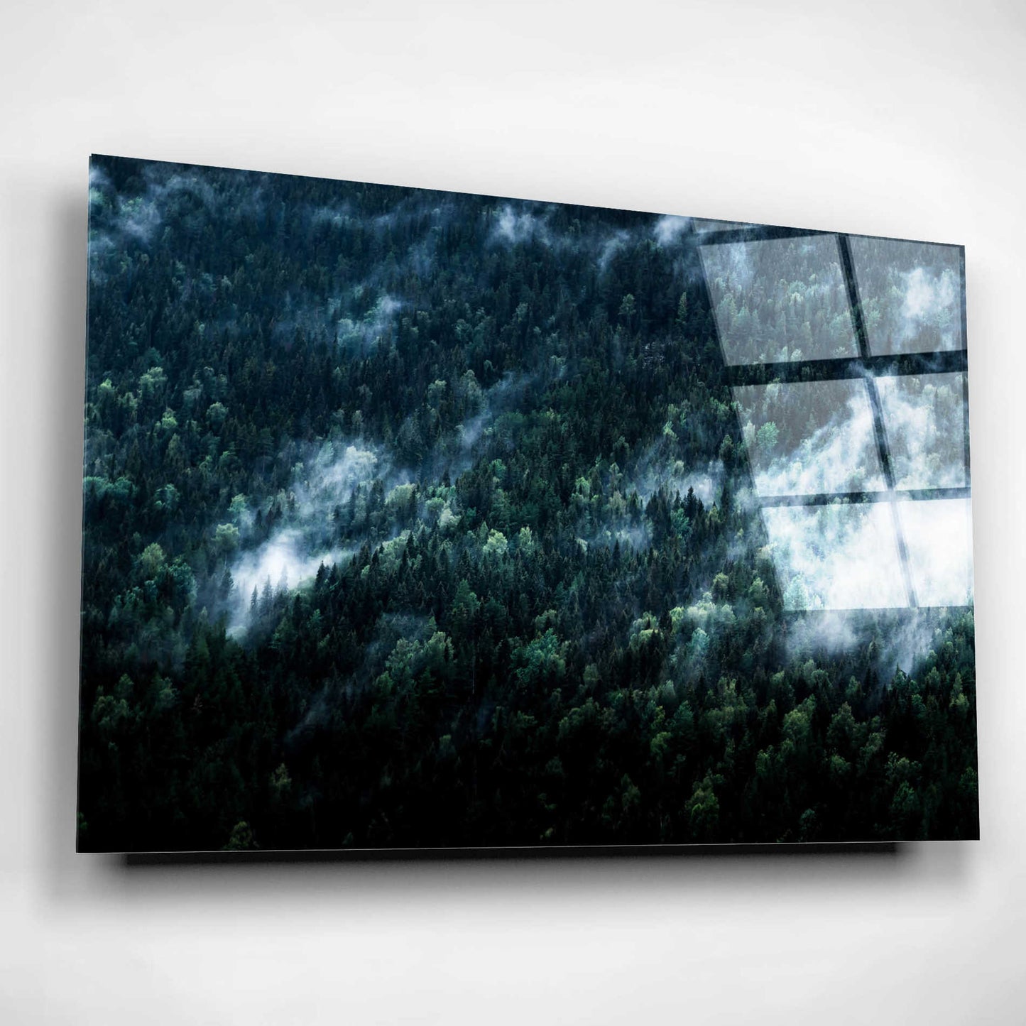 Epic Art 'Foggy Forest Mountain' by Nicklas Gustafsson Acrylic Glass Wall Art,24x16