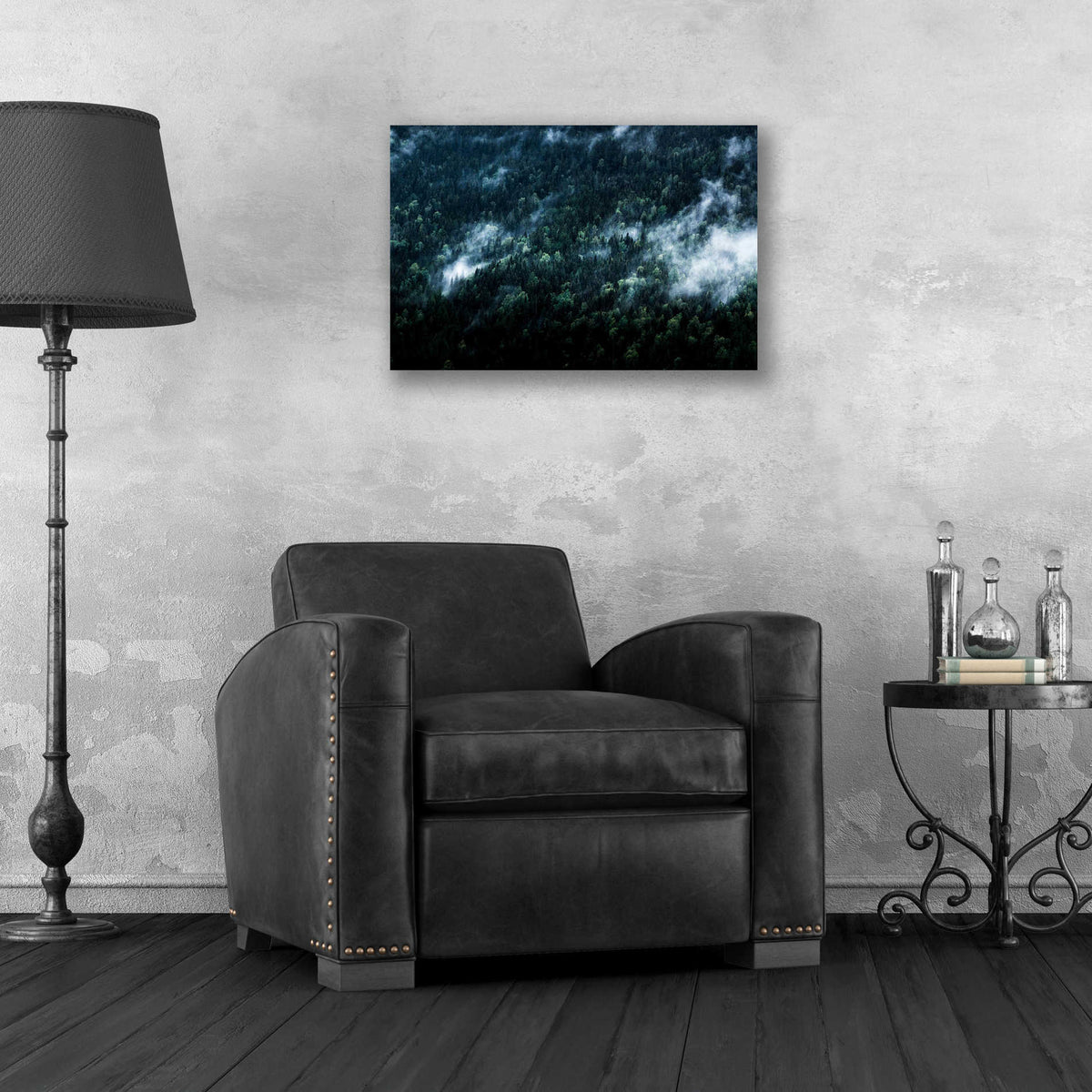 Epic Art 'Foggy Forest Mountain' by Nicklas Gustafsson Acrylic Glass Wall Art,24x16