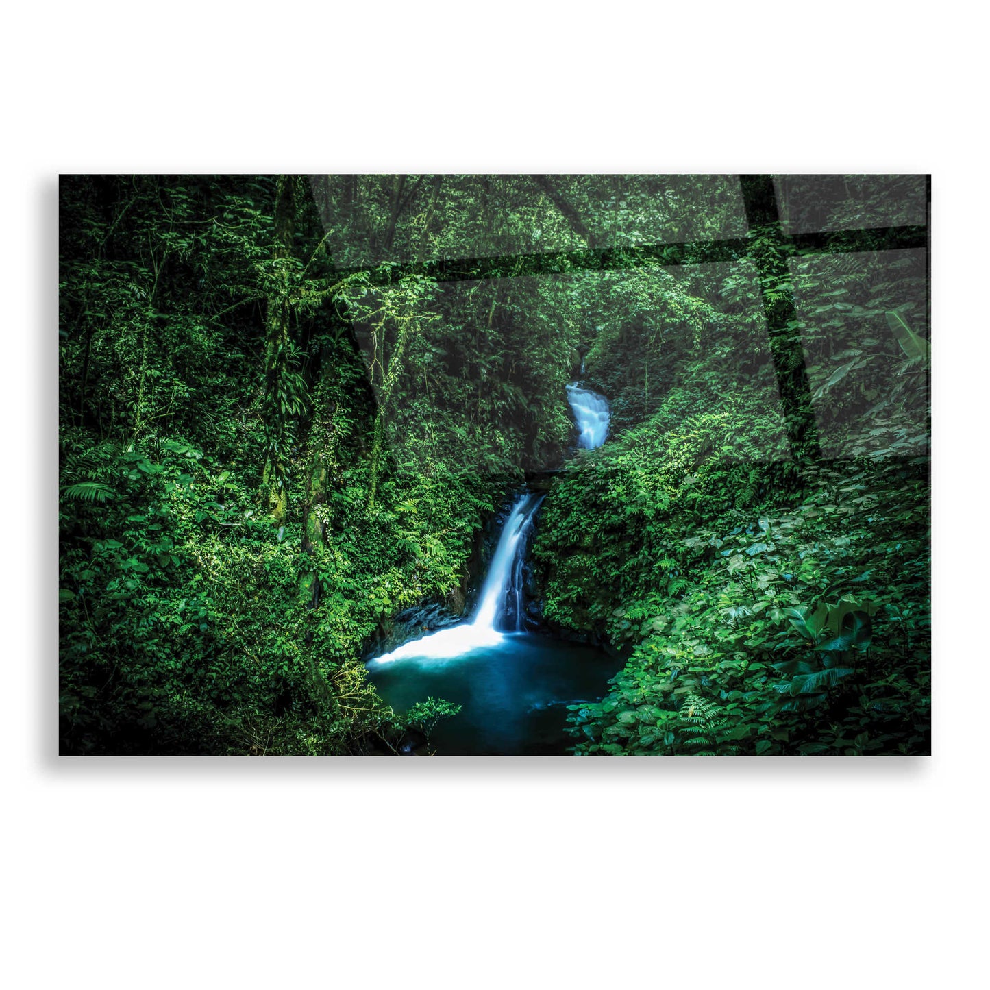 Epic Art 'Jungle Waterfall' by Nicklas Gustafsson Acrylic Glass Wall Art,16x12