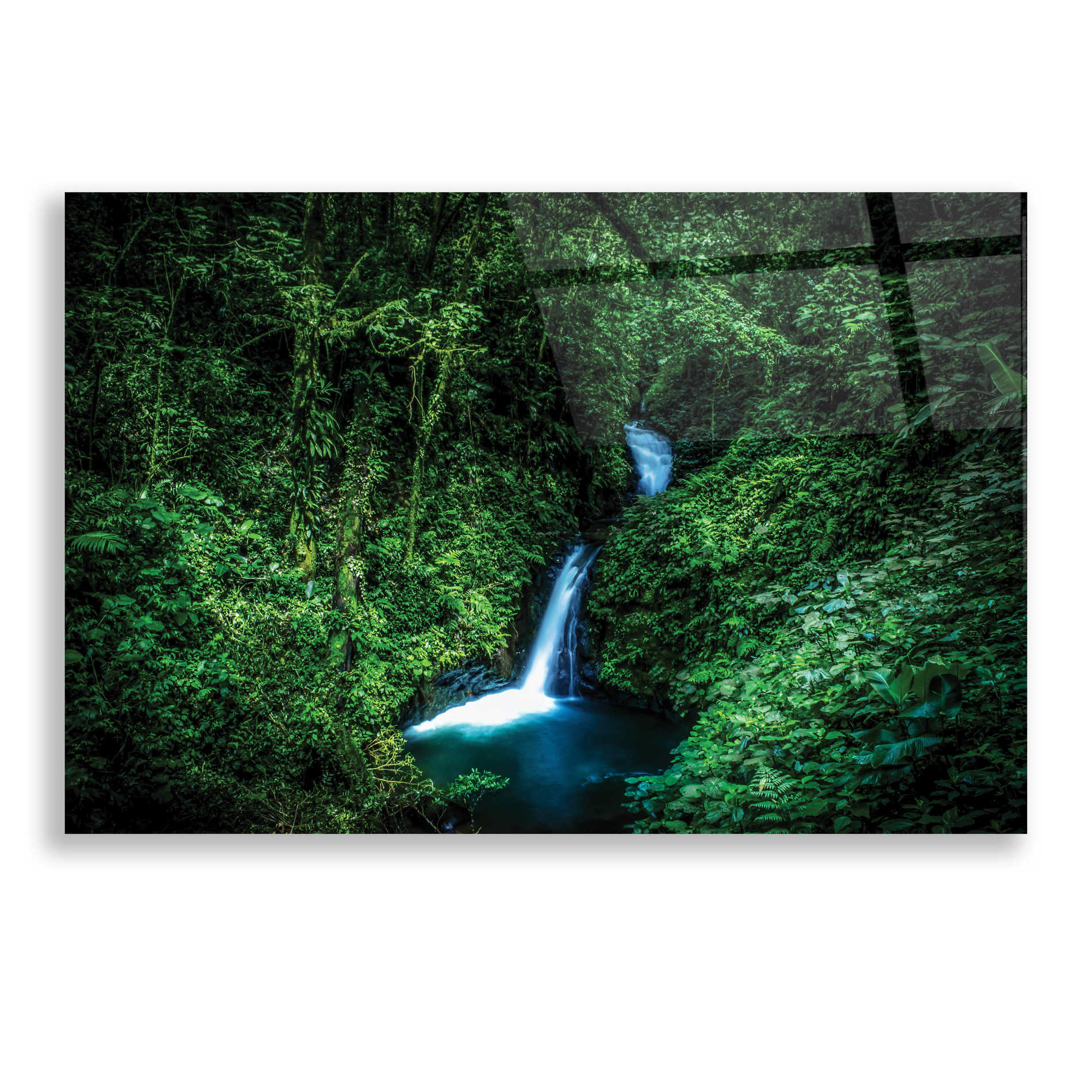 Epic Art 'Jungle Waterfall' by Nicklas Gustafsson Acrylic Glass Wall Art,24x16