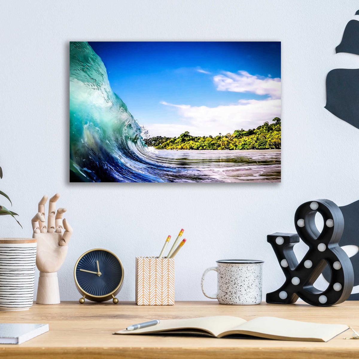 Epic Art 'Tropical Wave' by Nicklas Gustafsson Acrylic Glass Wall Art,16x12