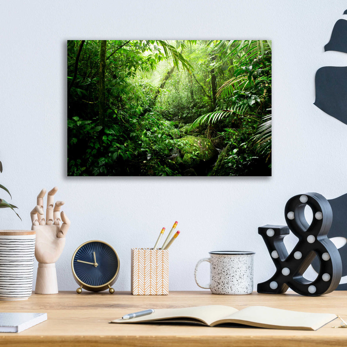 Epic Art 'Warm Glow Rainforest Creek' by Nicklas Gustafsson Acrylic Glass Wall Art,16x12
