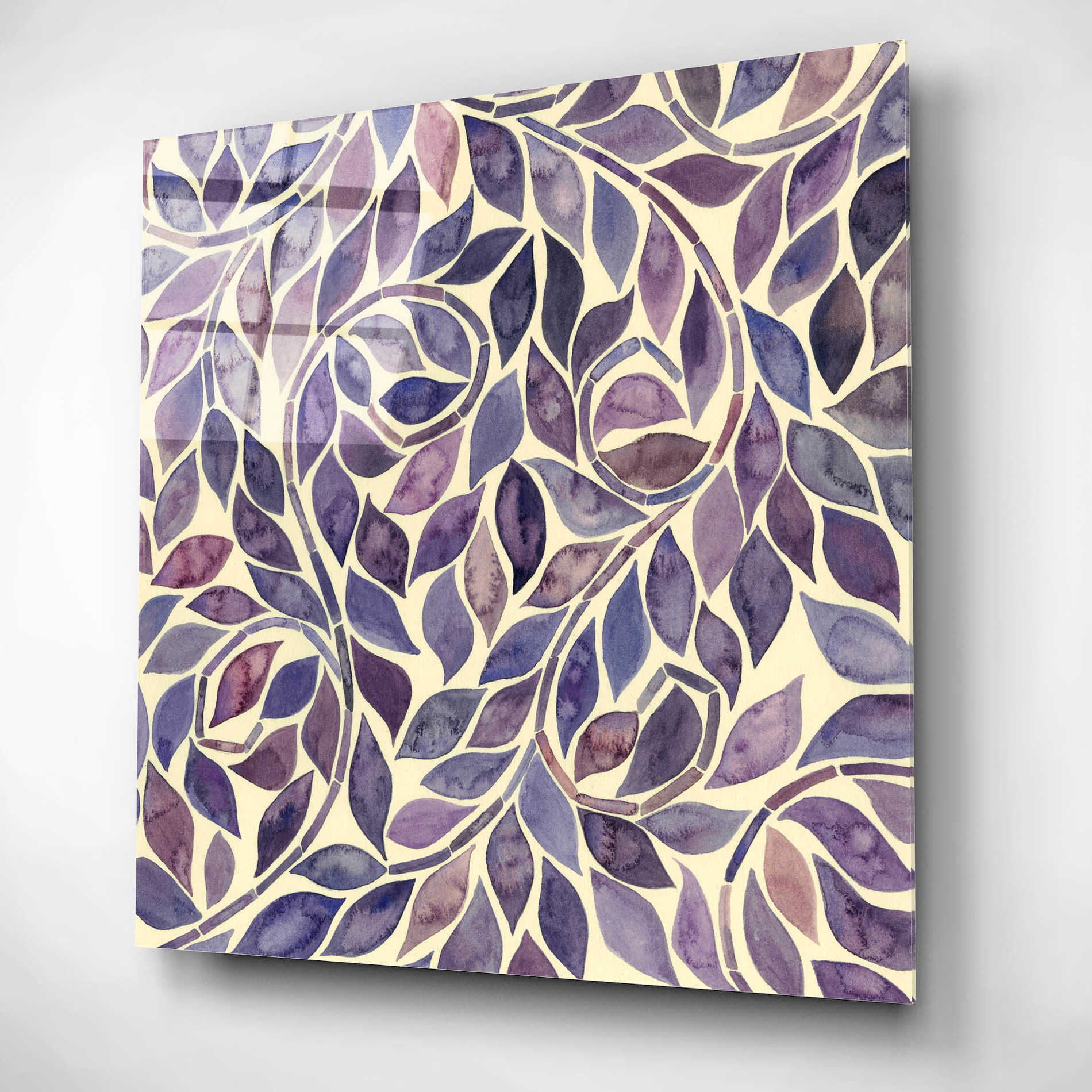 Epic Art 'Amethyst Swirls IV' by Grace Popp, Acrylic Wall Glass,12x12