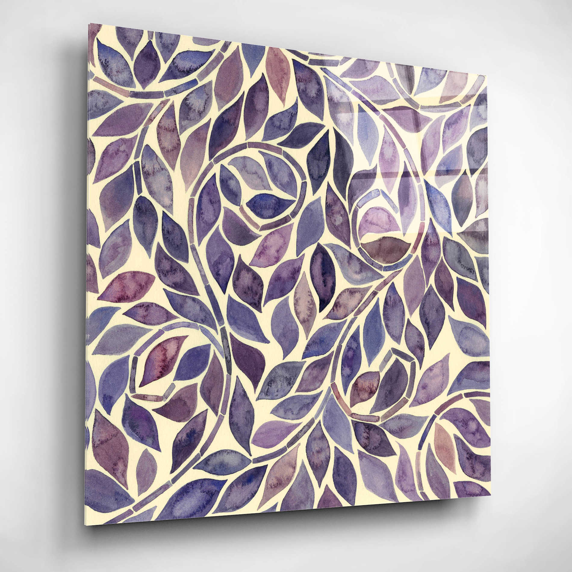 Epic Art 'Amethyst Swirls IV' by Grace Popp, Acrylic Wall Glass,12x12