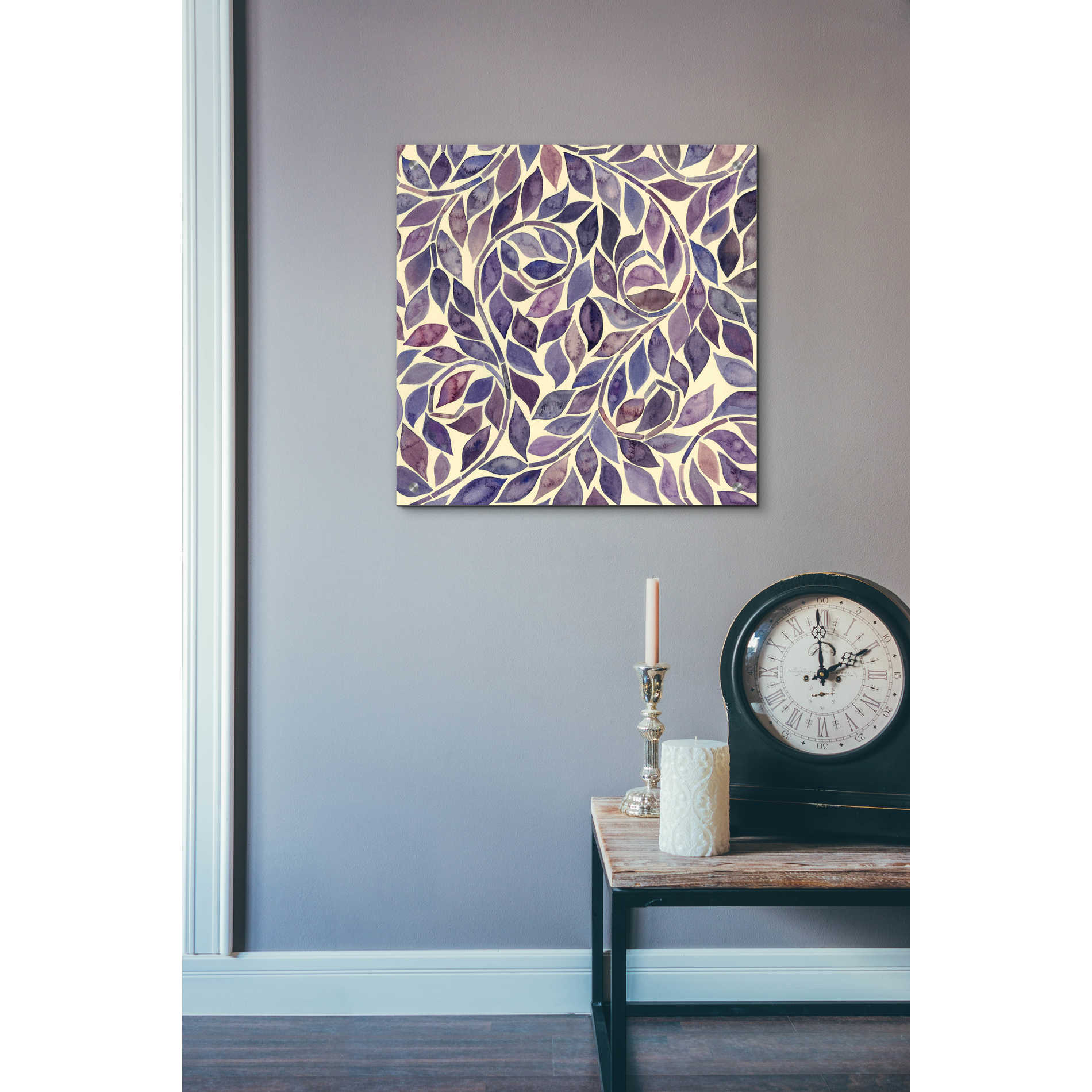 Epic Art 'Amethyst Swirls IV' by Grace Popp, Acrylic Wall Glass,24x24