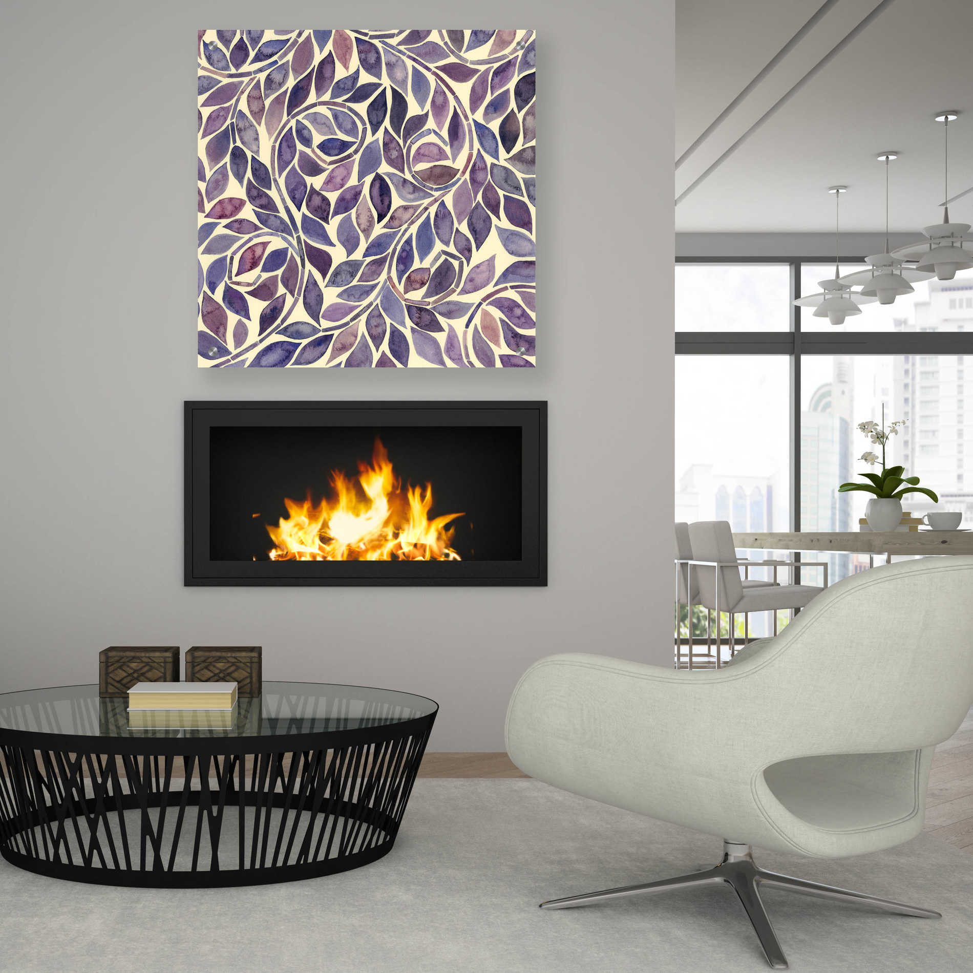 Epic Art 'Amethyst Swirls IV' by Grace Popp, Acrylic Wall Glass,36x36