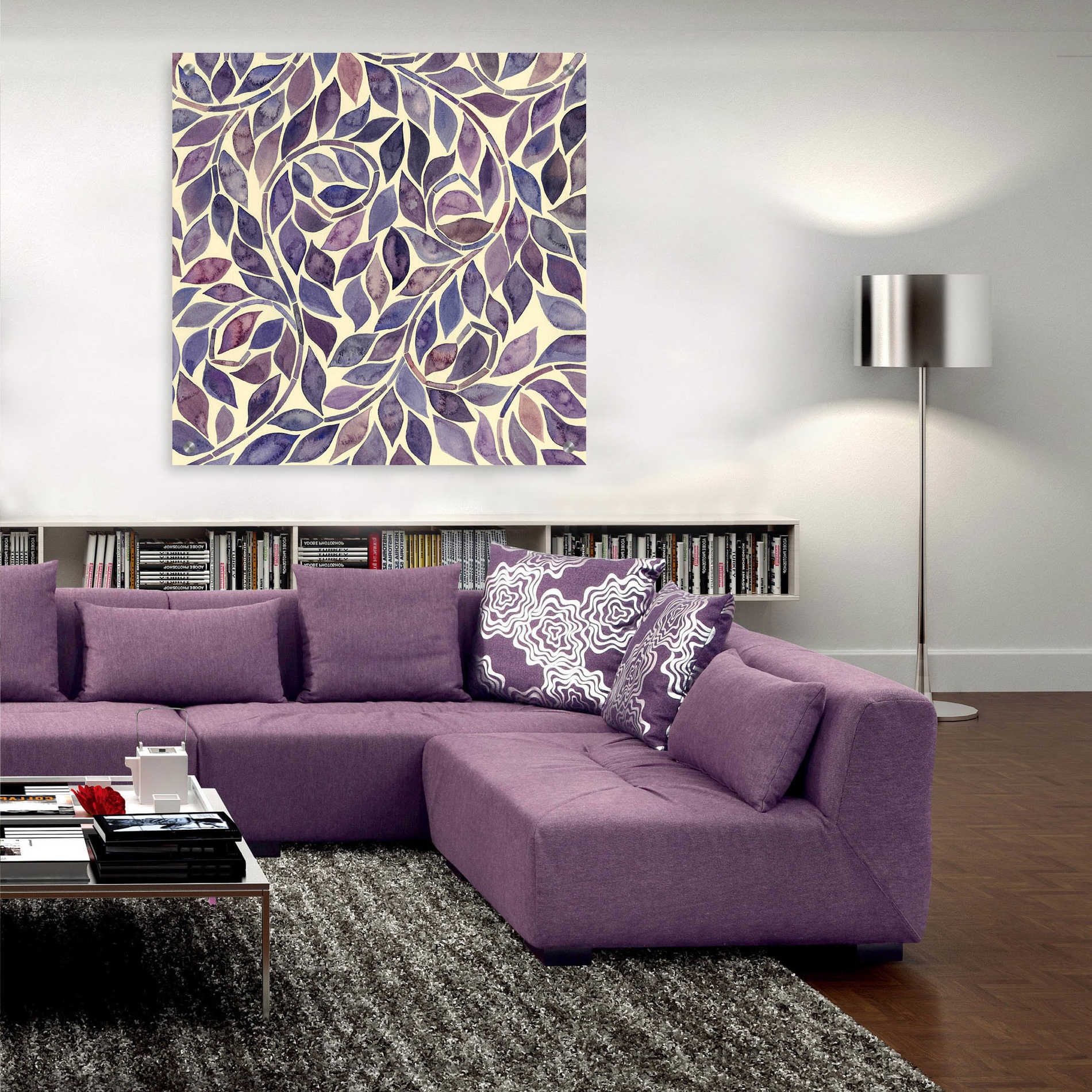 Epic Art 'Amethyst Swirls IV' by Grace Popp, Acrylic Wall Glass,36x36