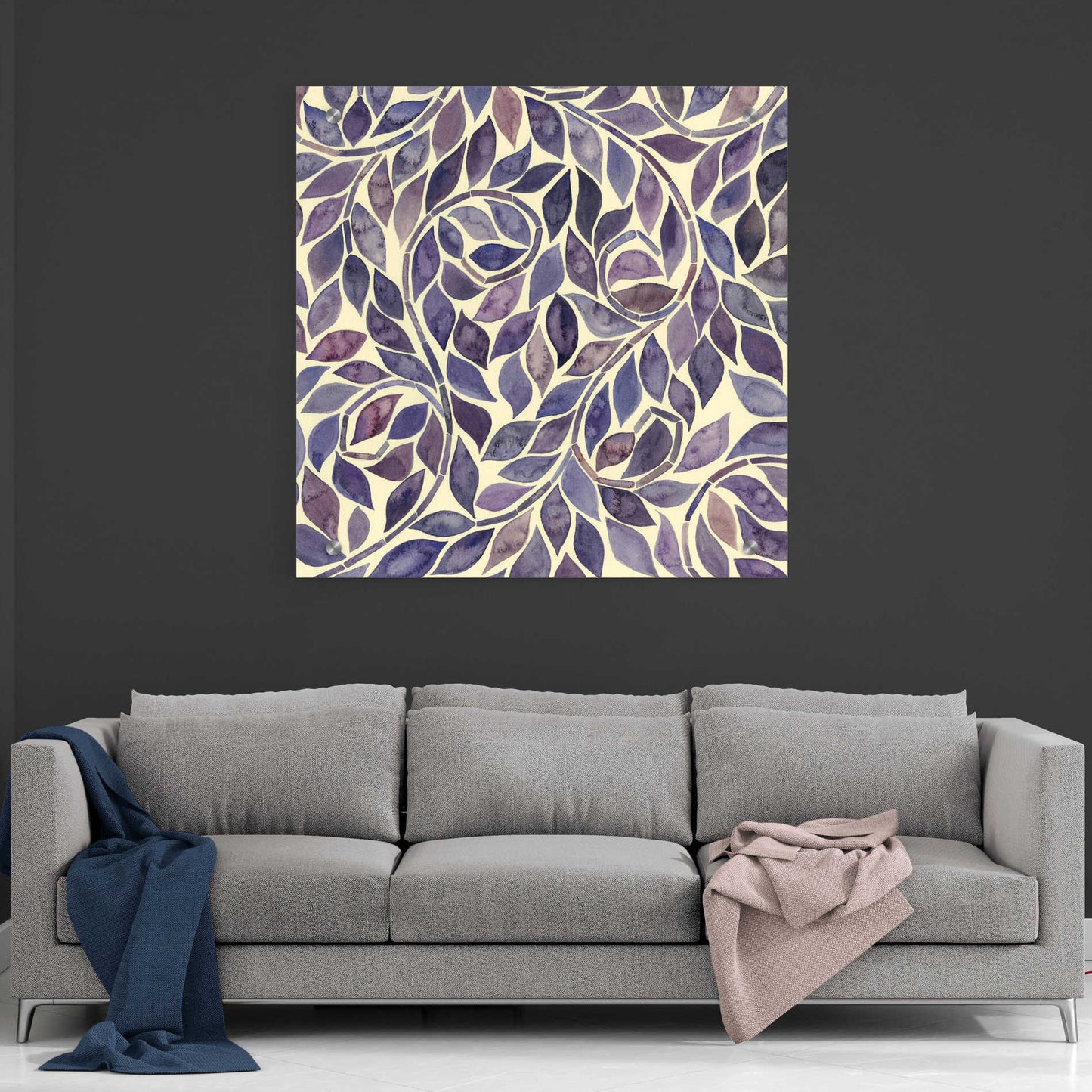 Epic Art 'Amethyst Swirls IV' by Grace Popp, Acrylic Wall Glass,36x36